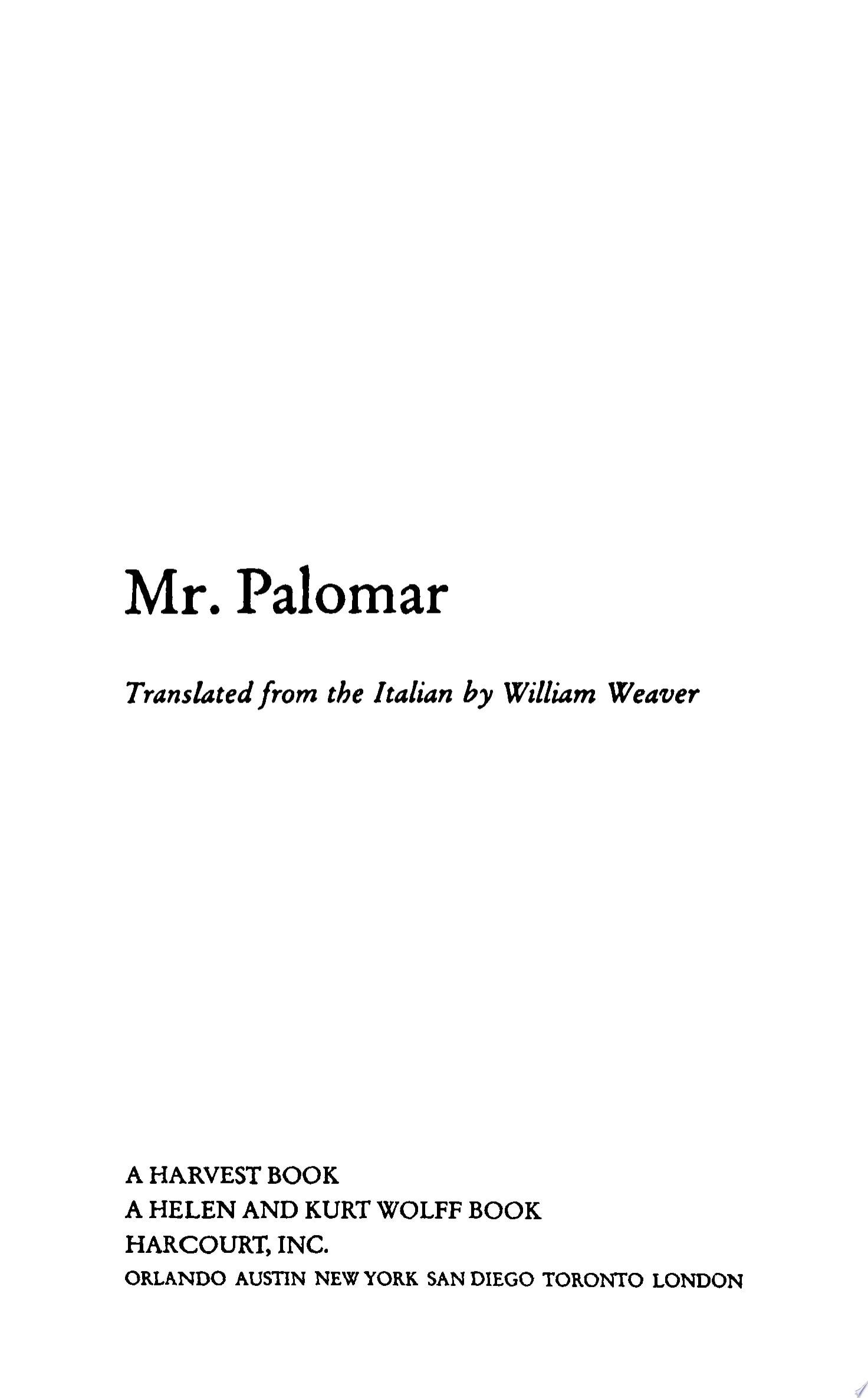 Mr. Palomar
