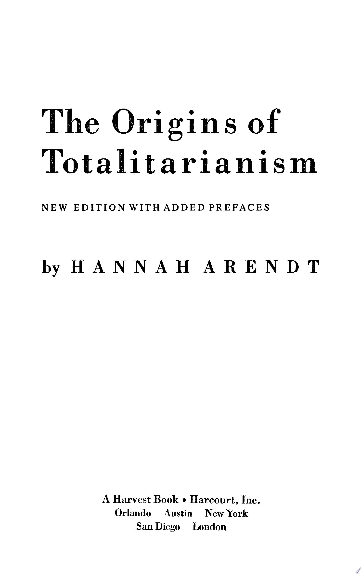 The Origins of Totalitarianism