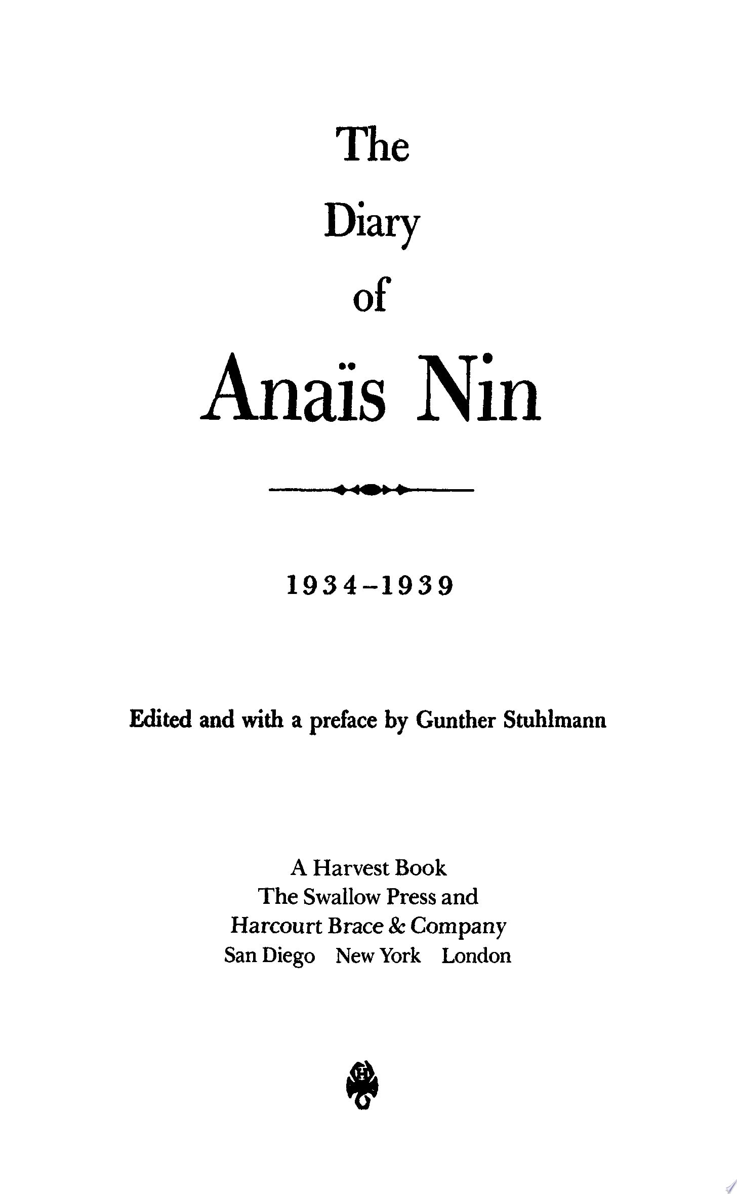 The Diary of Anaïs Nin, 1934–1939