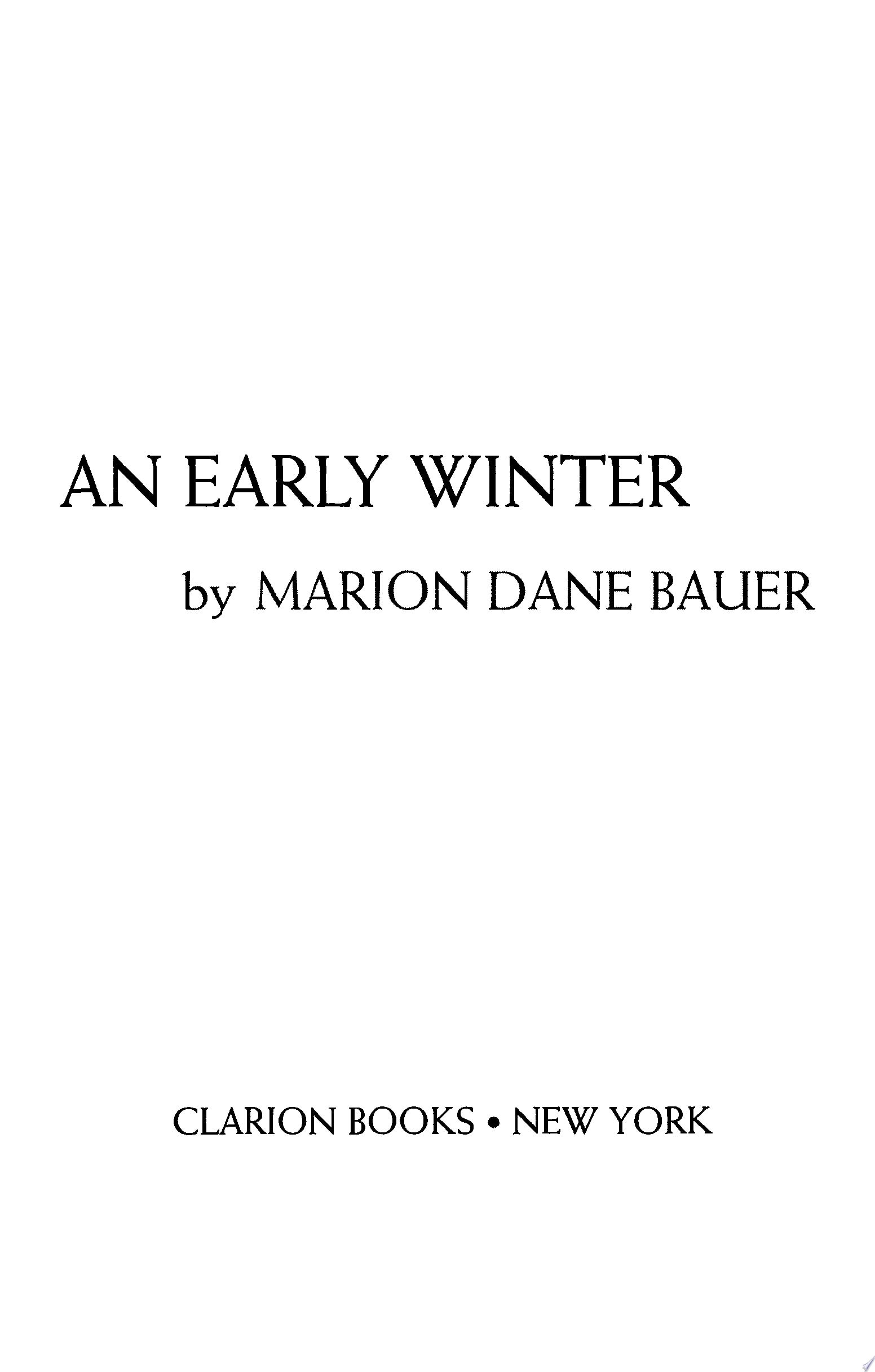 An Early Winter