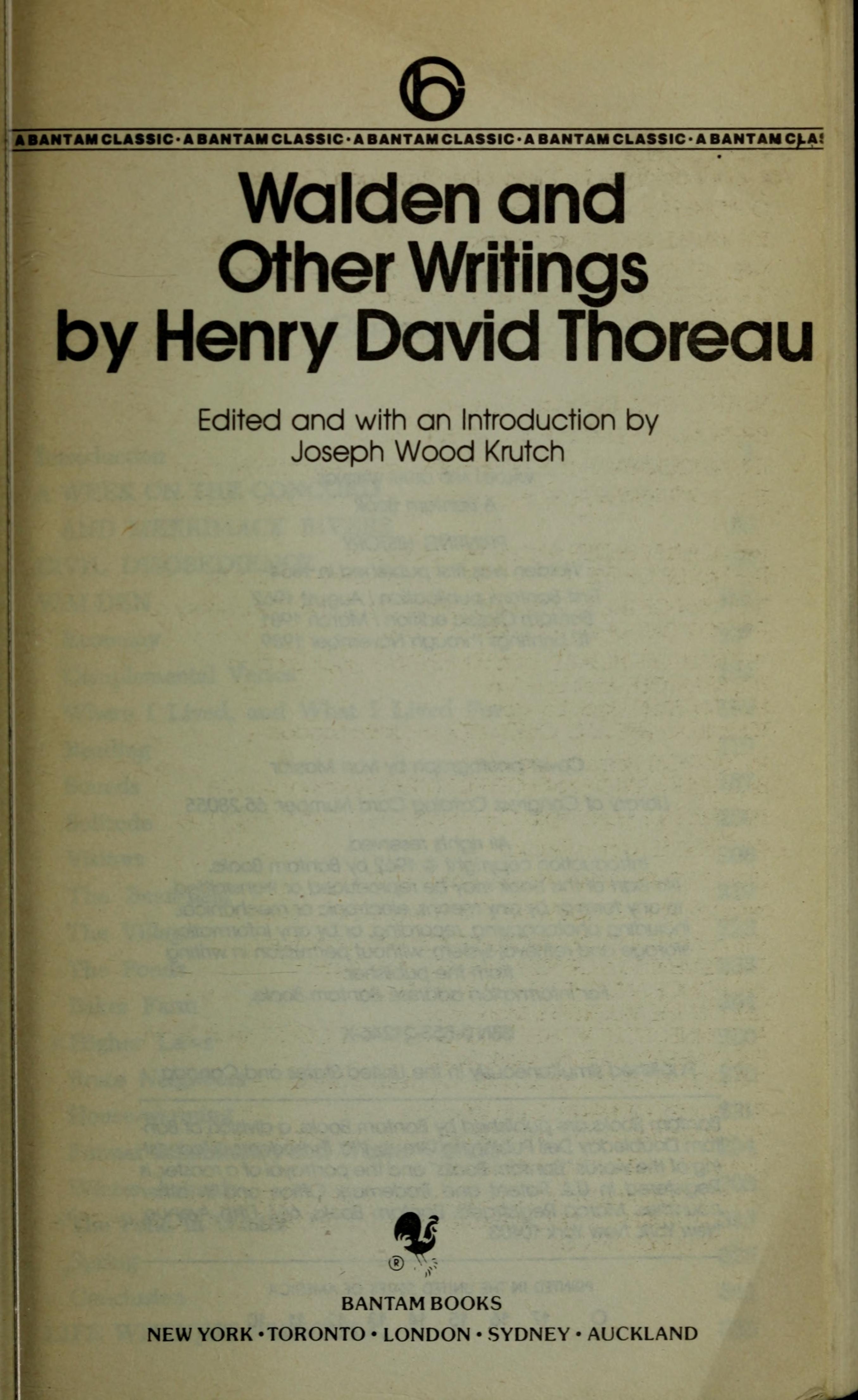 Walden and Other Writings