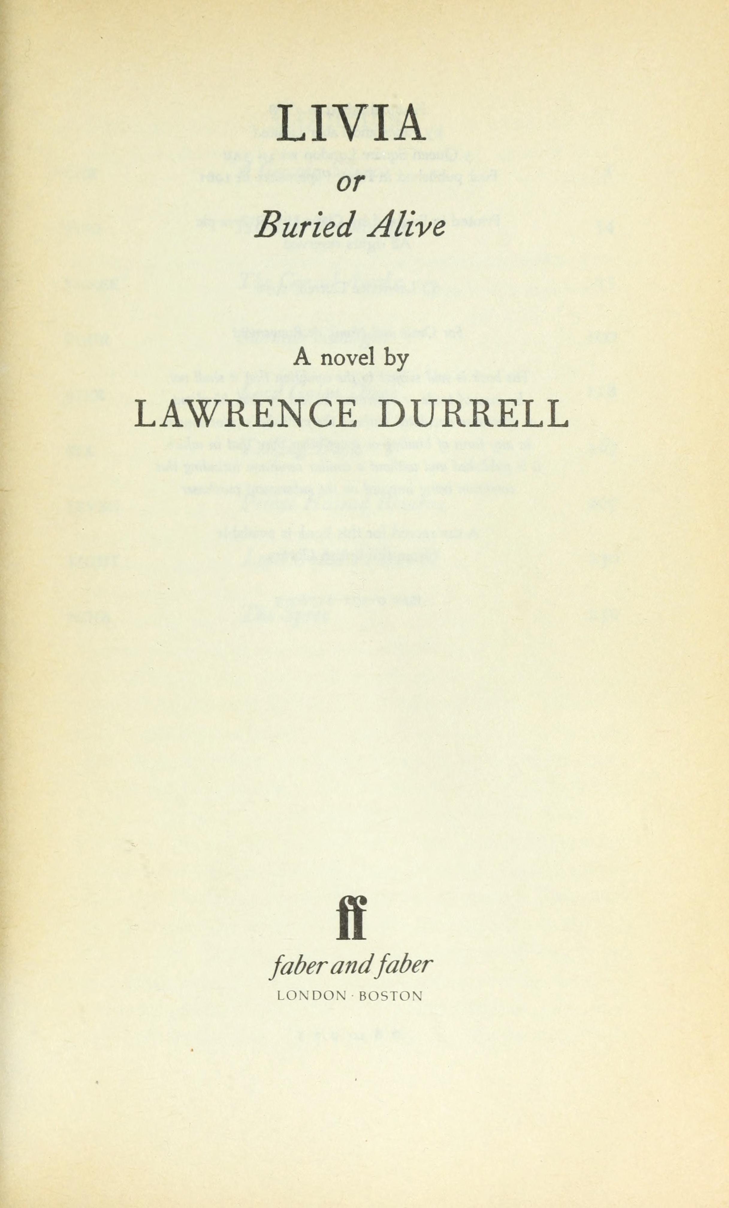 Livia, Or, Buried Alive A Novel