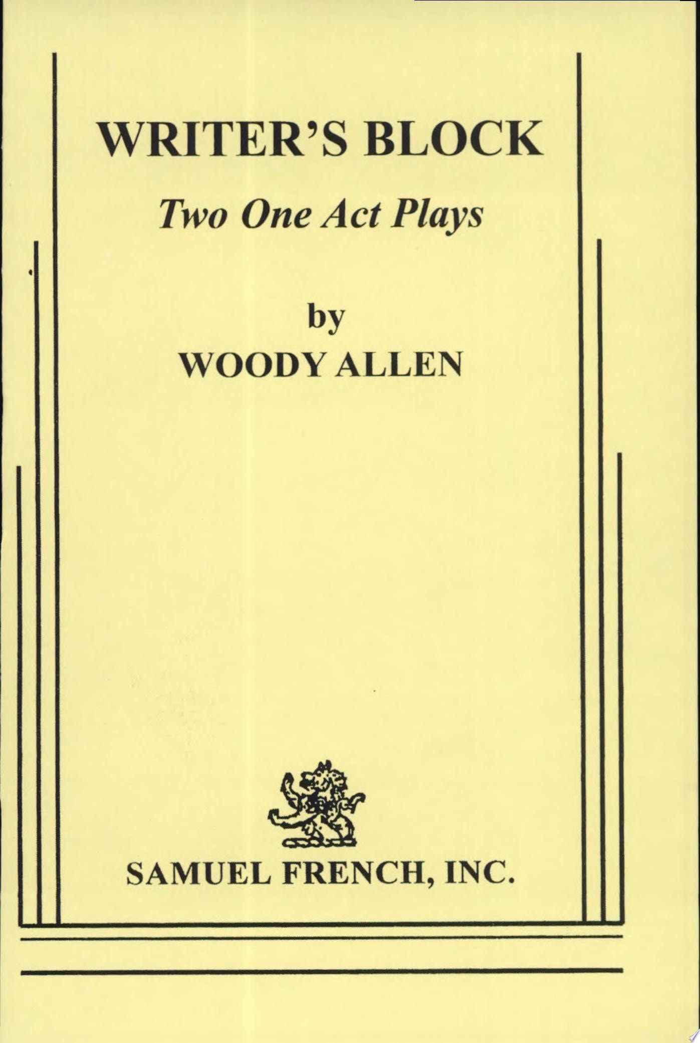 Writer's Block Two One Act Plays