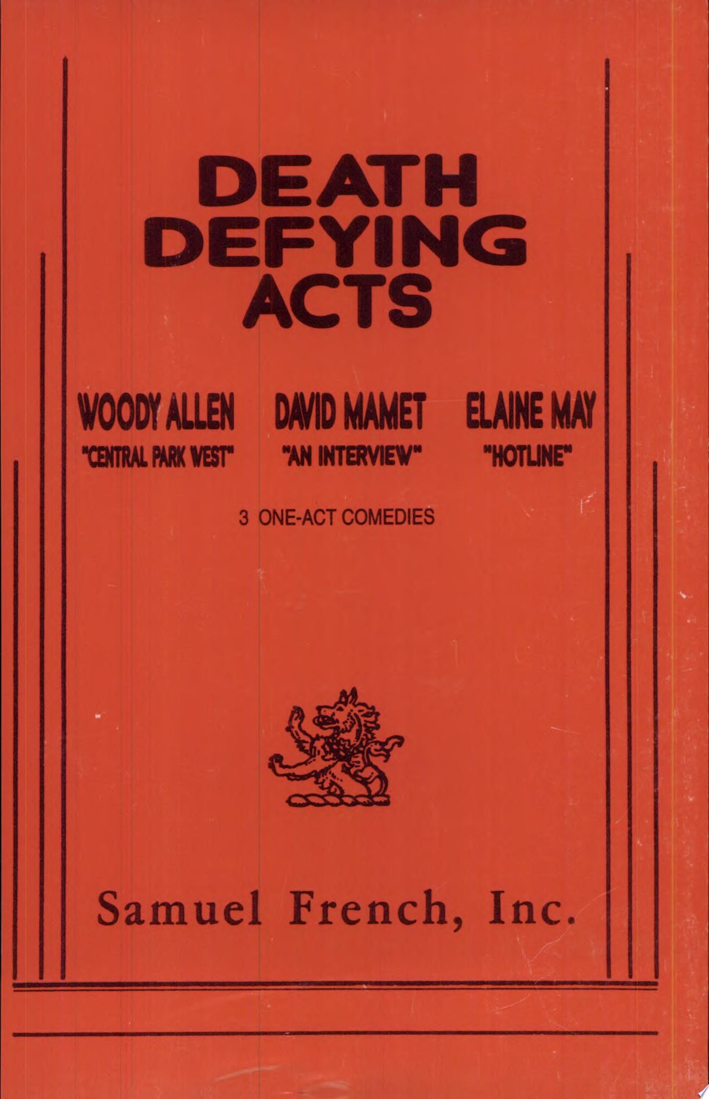 Death Defying Acts 3 One-act Comedies
