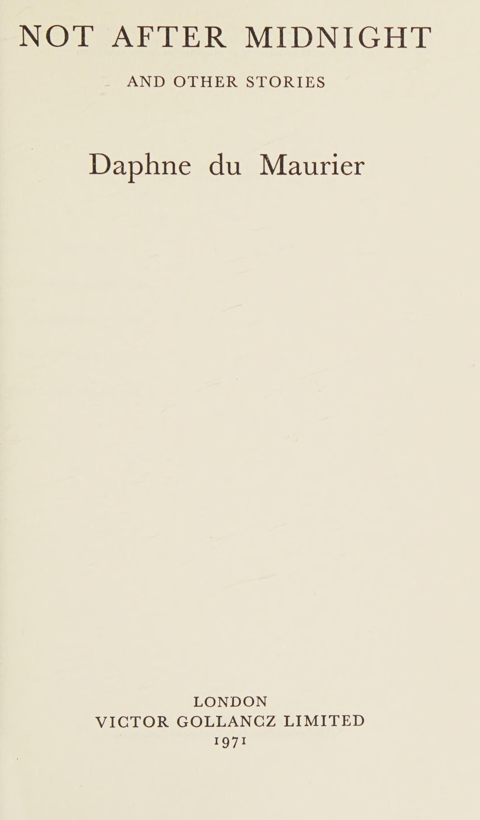 Not After Midnight And Other Stories