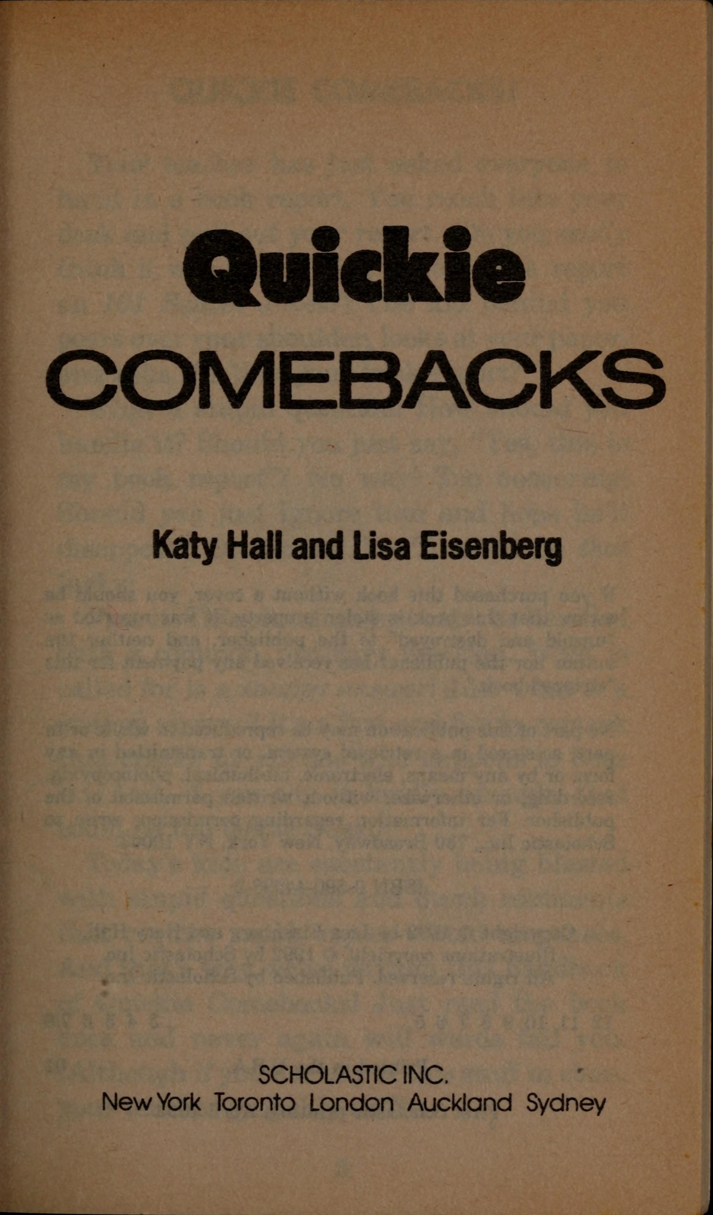 Quickie Comebacks