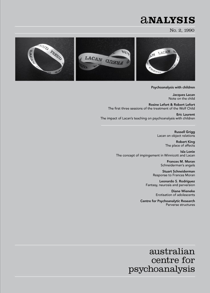 Analysis No 2 1990 The Journal of the Australian Centre for Psychoanalysis