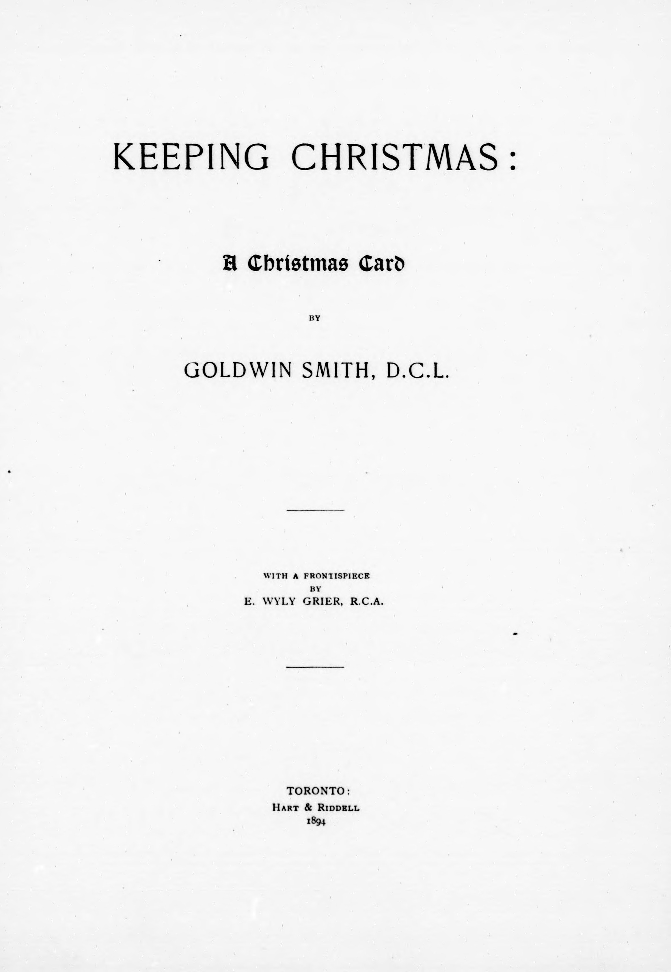Keeping Christmas