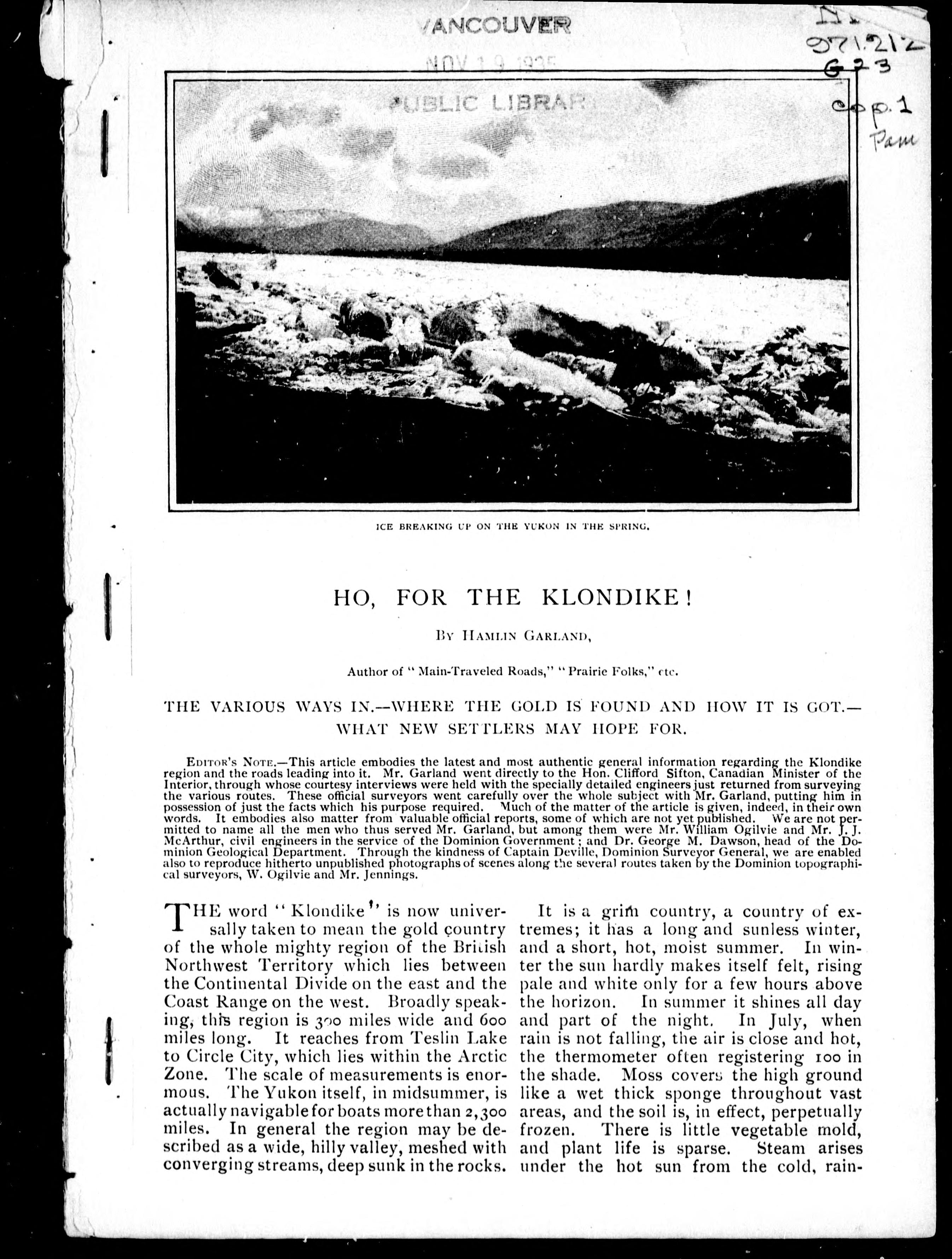 Ho, for the Klondike!