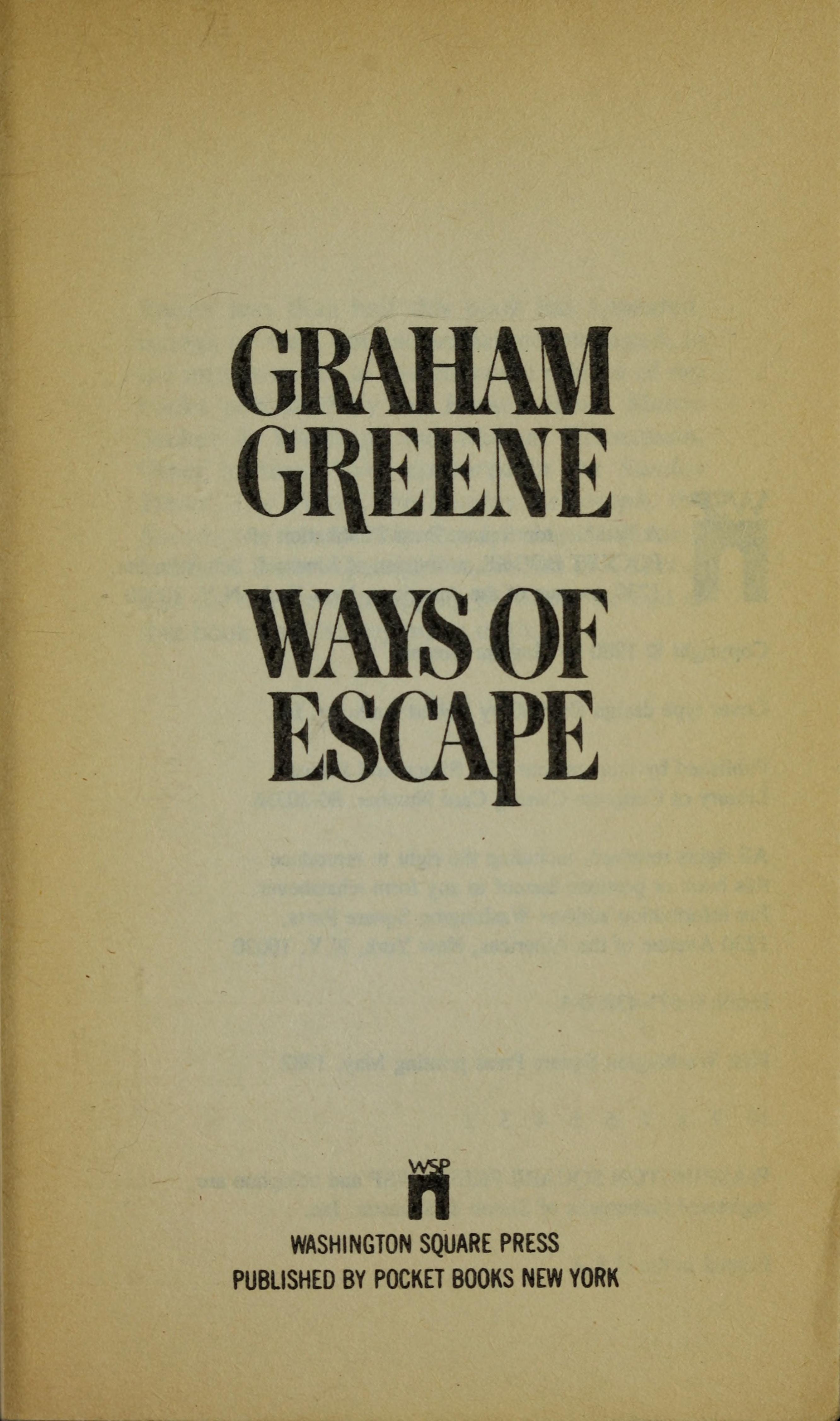 Ways of Escape
