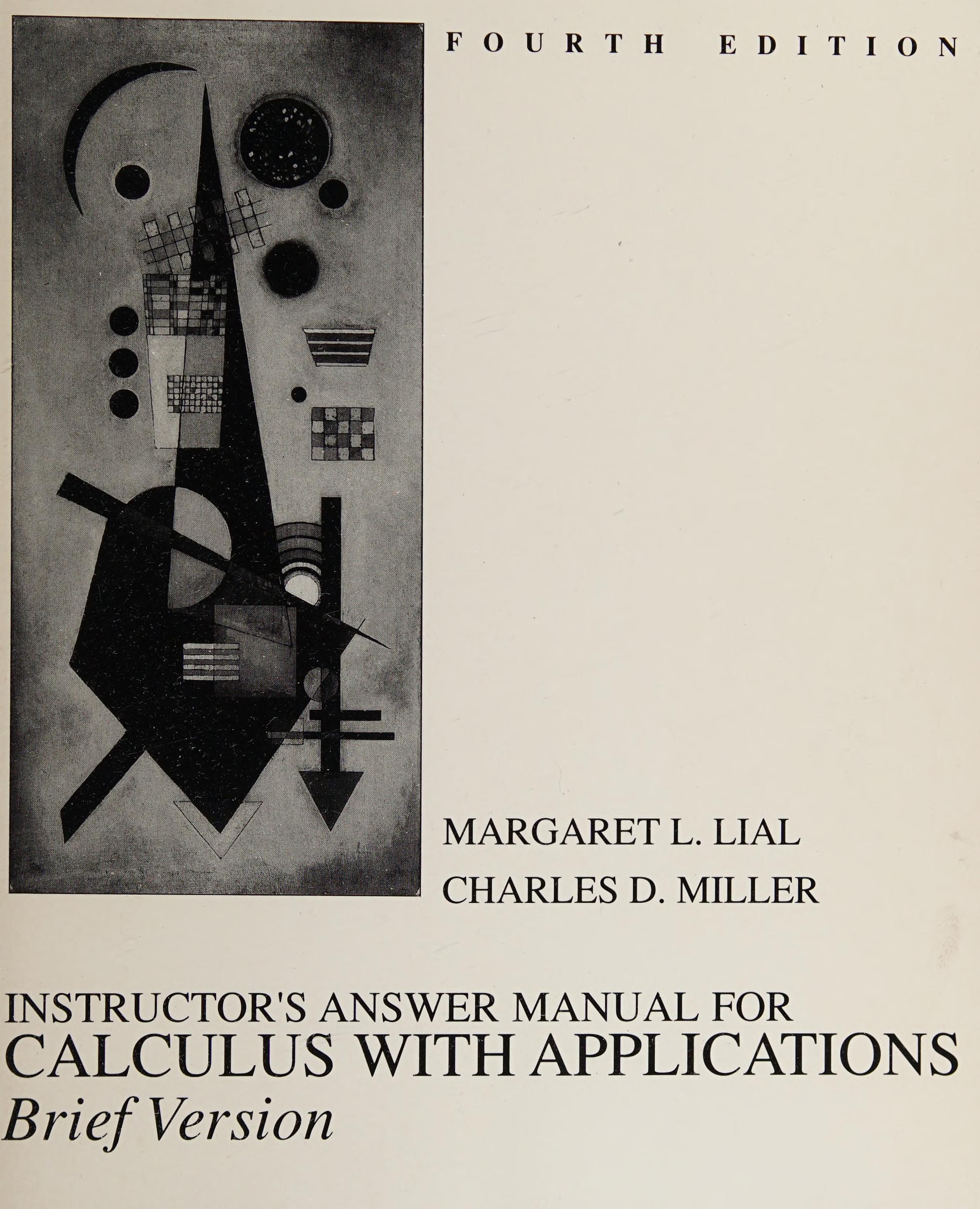 Instructor's Answer Manual for Calculus with Applications