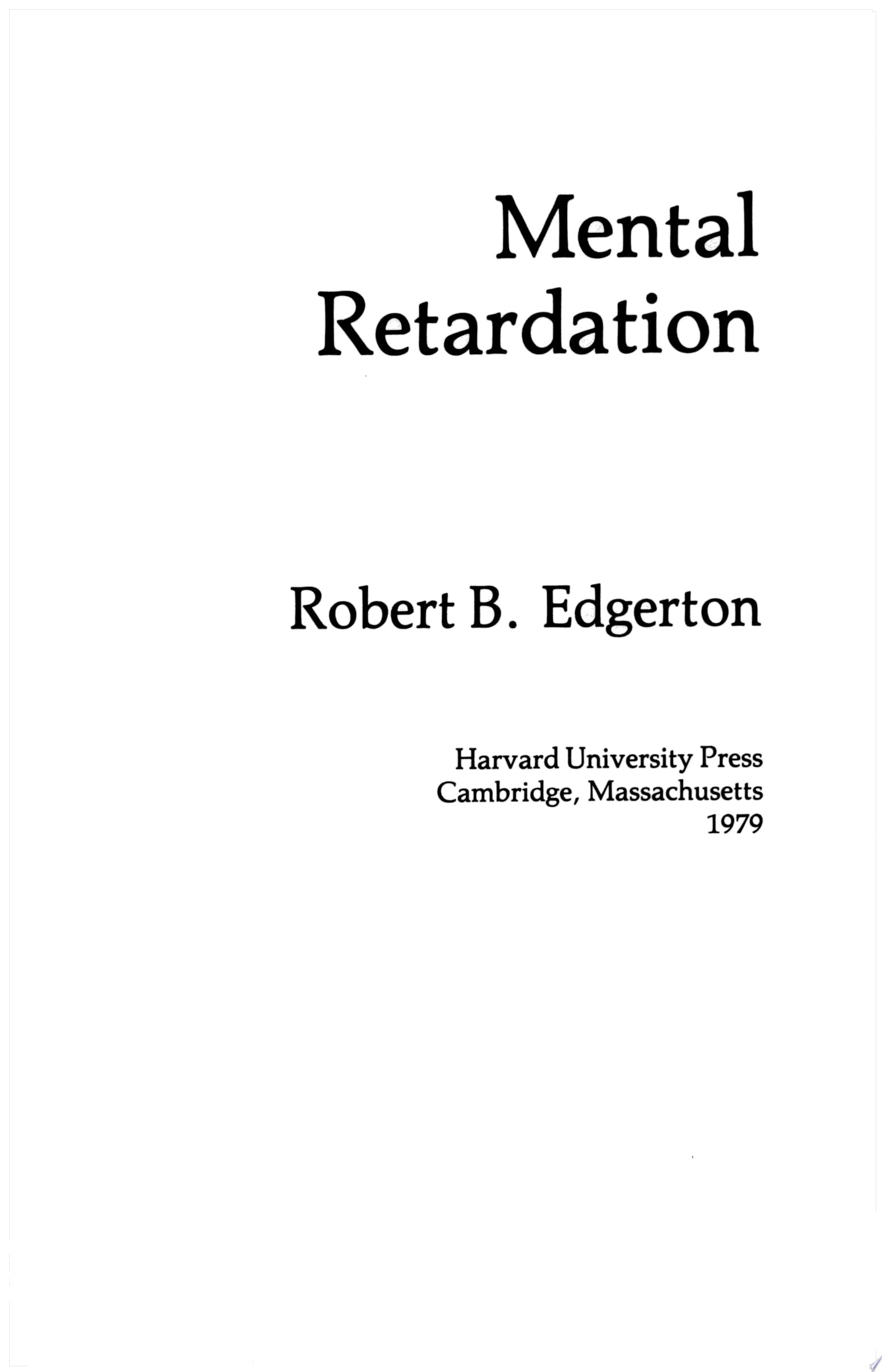 Mental Retardation
