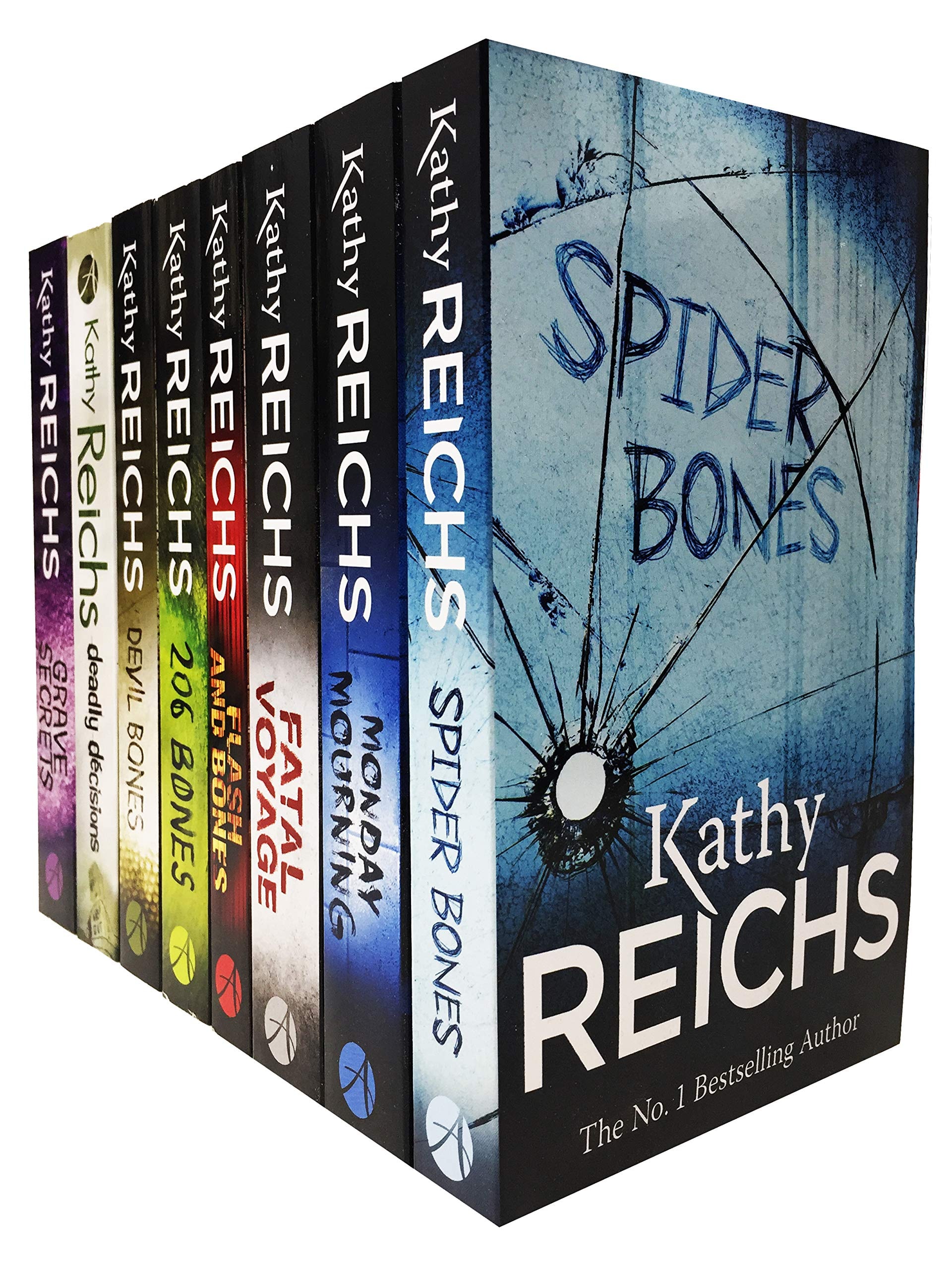 Temperance Brennan Series Collection 8 Books Set By Kathy Reichs (Spider Bones, Monday Mourning, Fatal Voyage, Flash and Bones, 206 Bones, Devil Bones, Deadly Decisions, Grave Secrets)