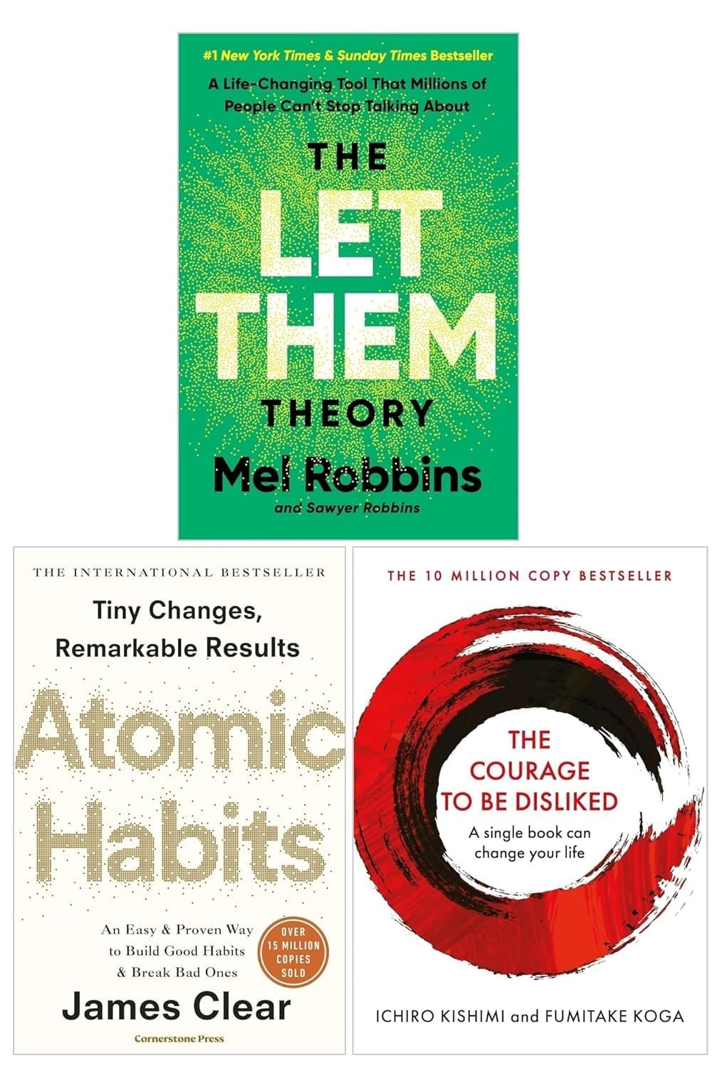 The Let Them Theory, Atomic Habits and The Courage to Be Disliked 3 Books Set