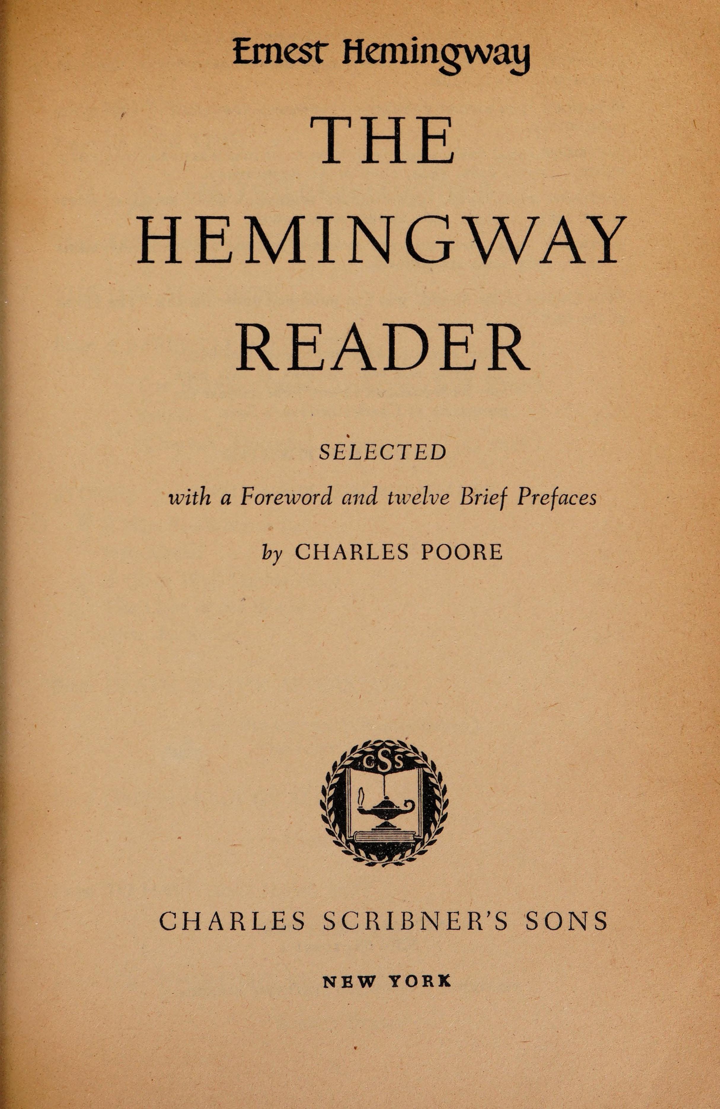 The Hemingway Reader