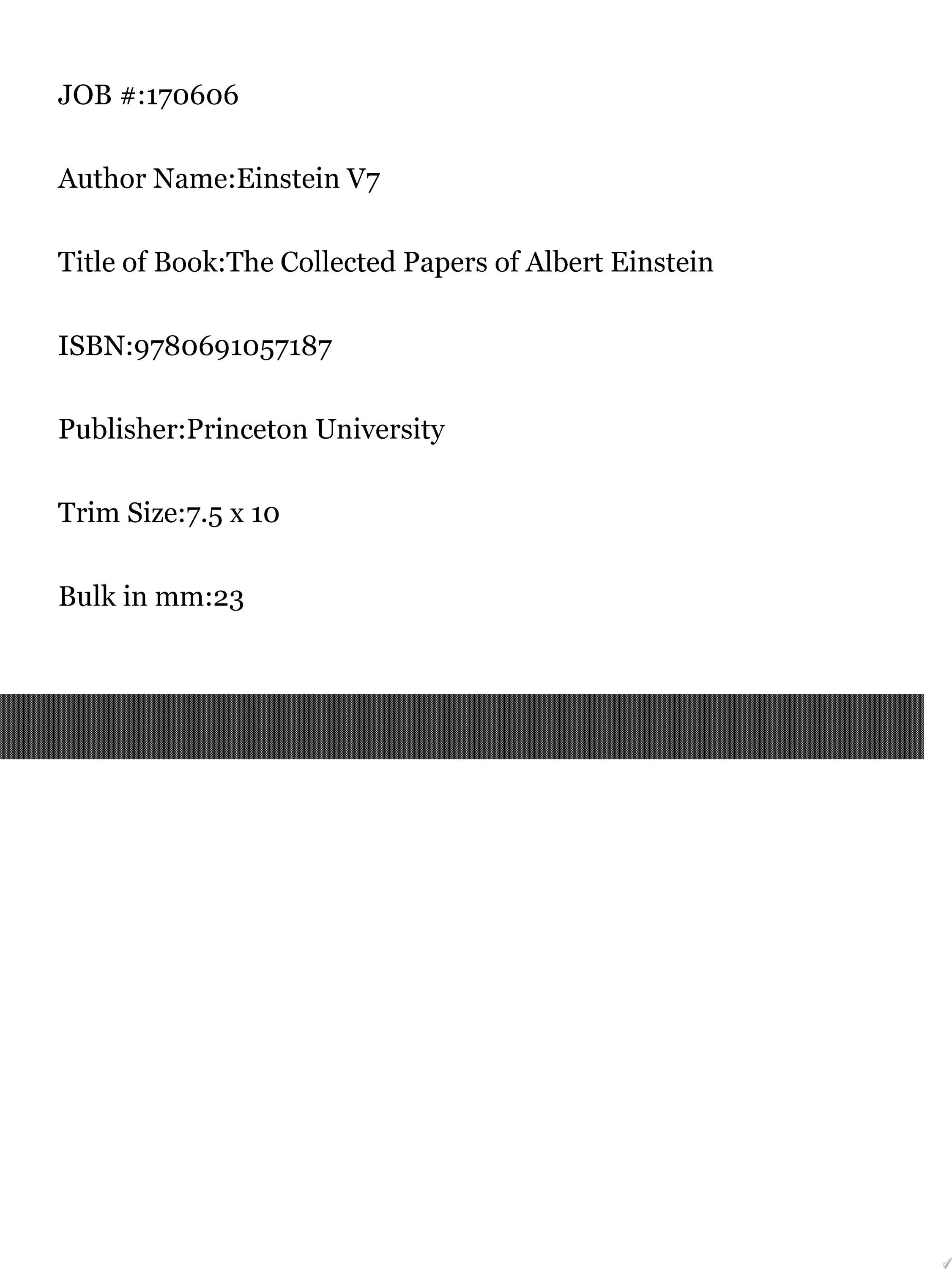The Collected Papers of Albert Einstein
