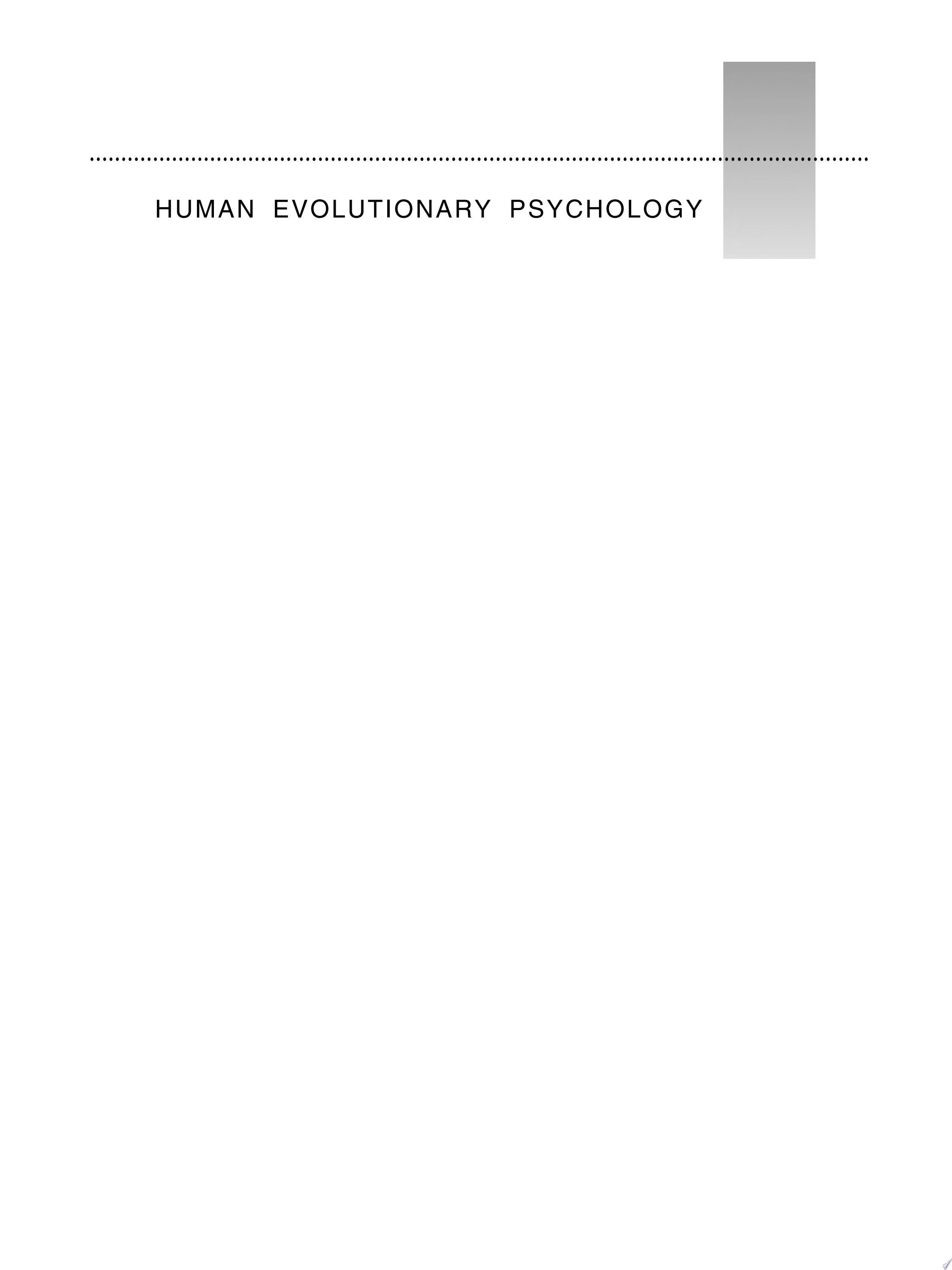 Human Evolutionary Psychology