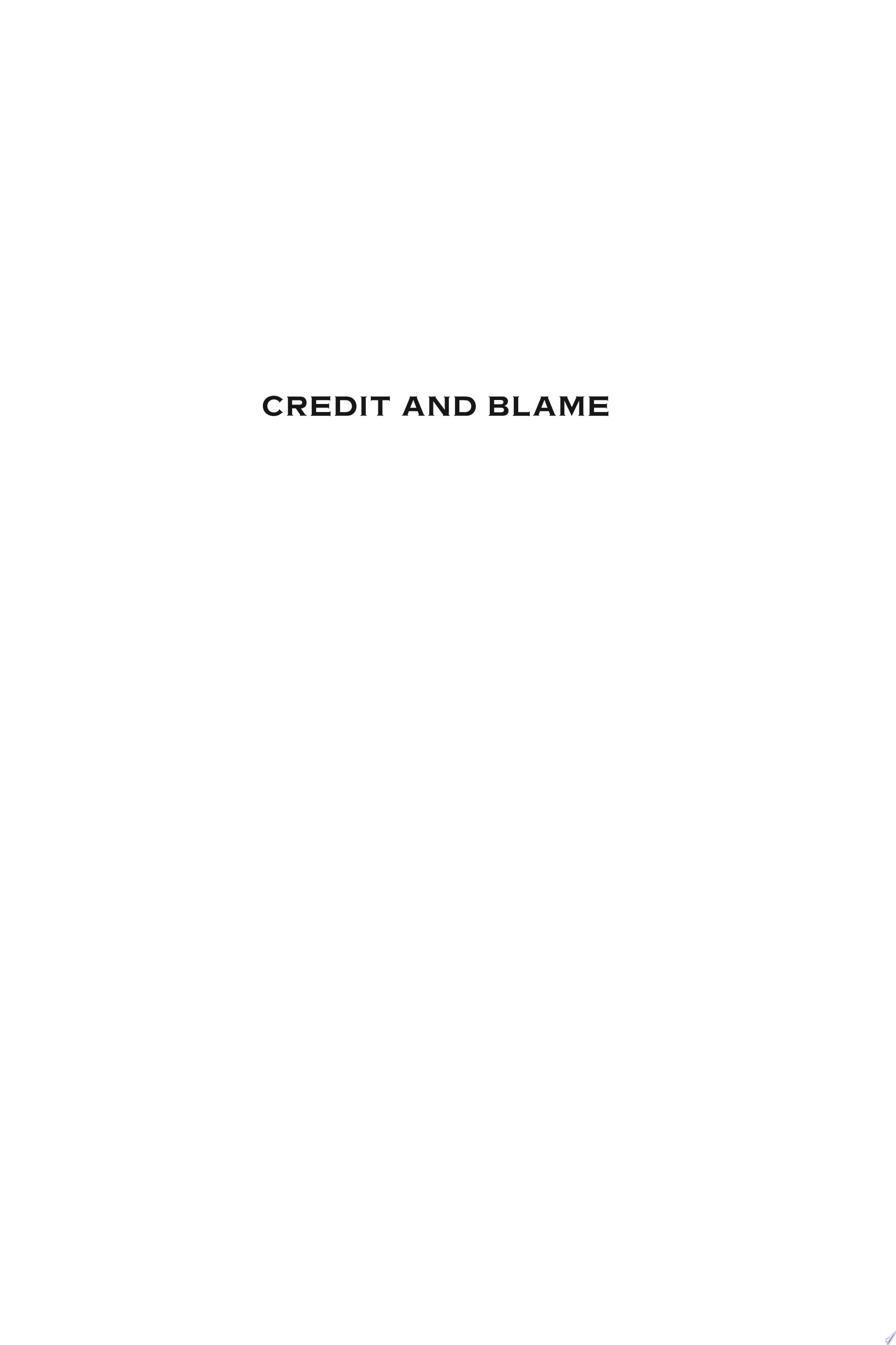 Credit and Blame