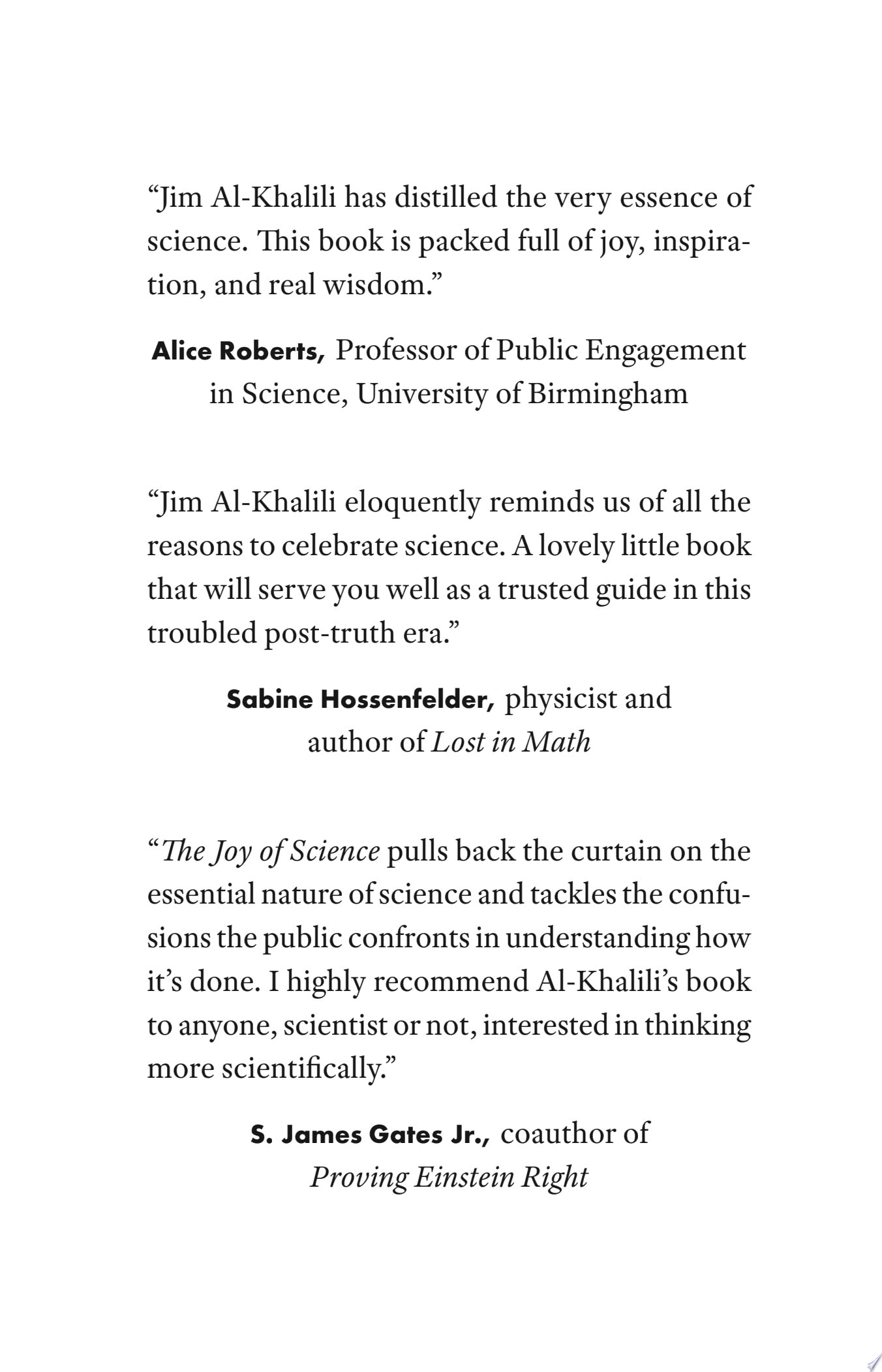 The Joy of Science