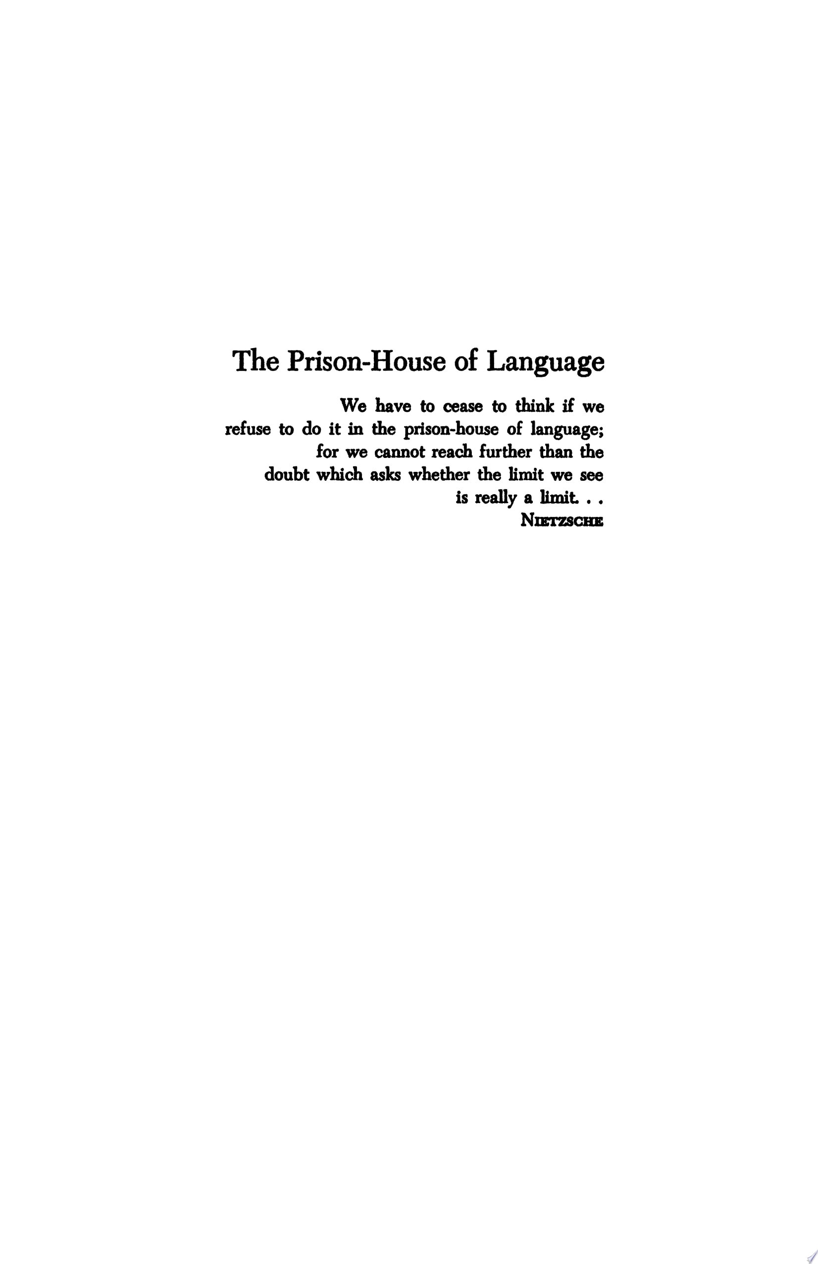 The Prison-House of Language
