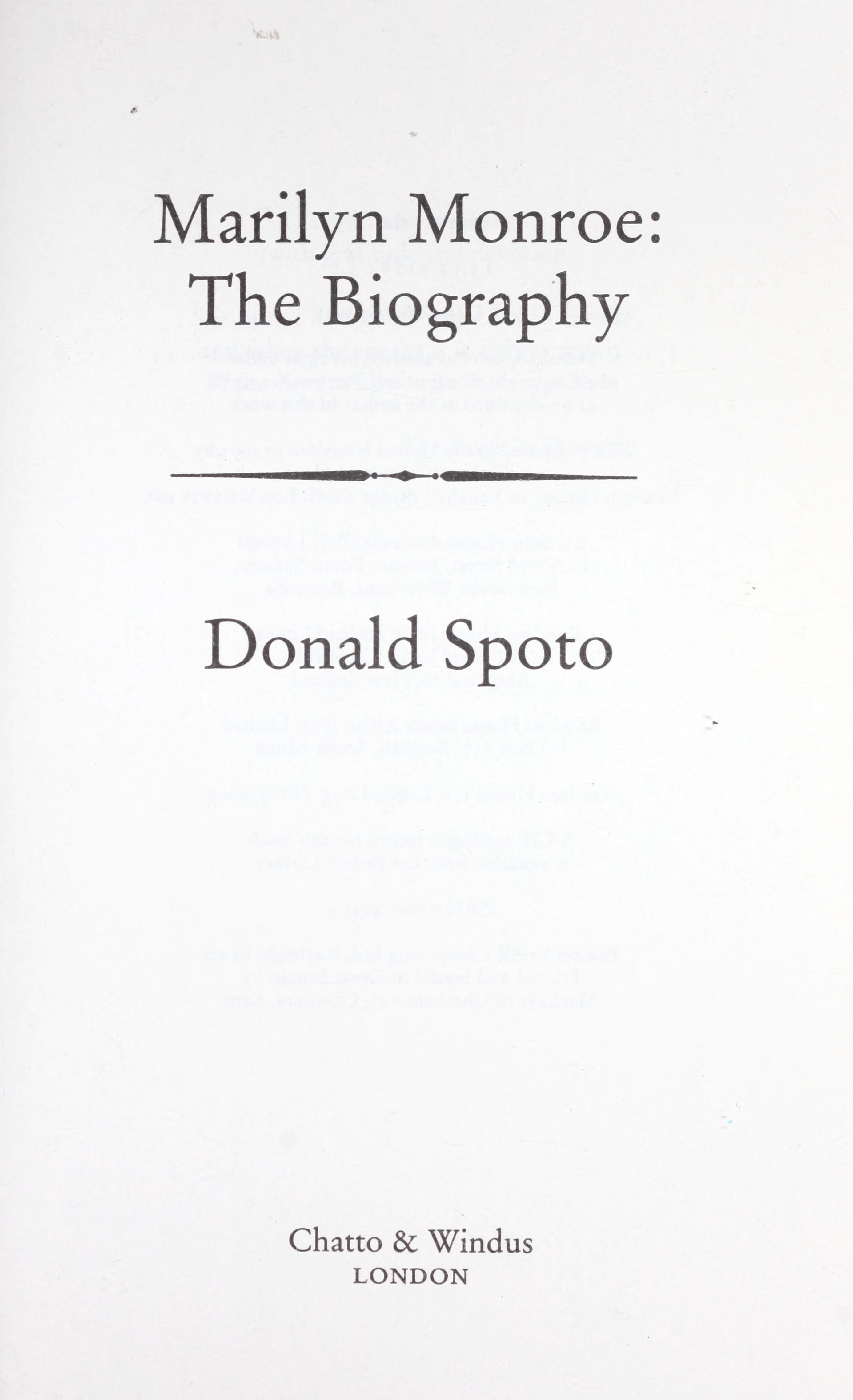 Marilyn Monroe The Biography