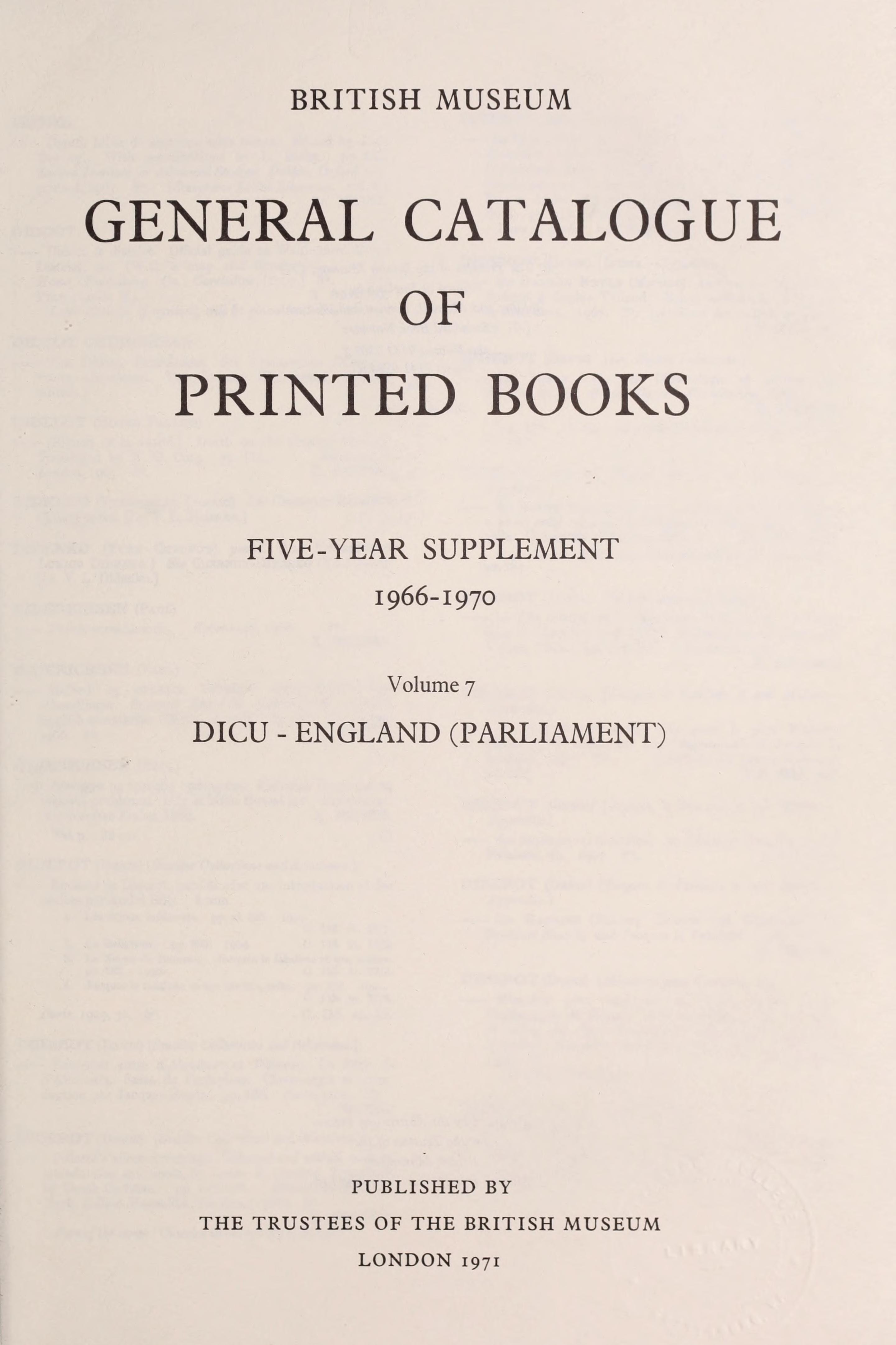 General Catalogue of Printed Books