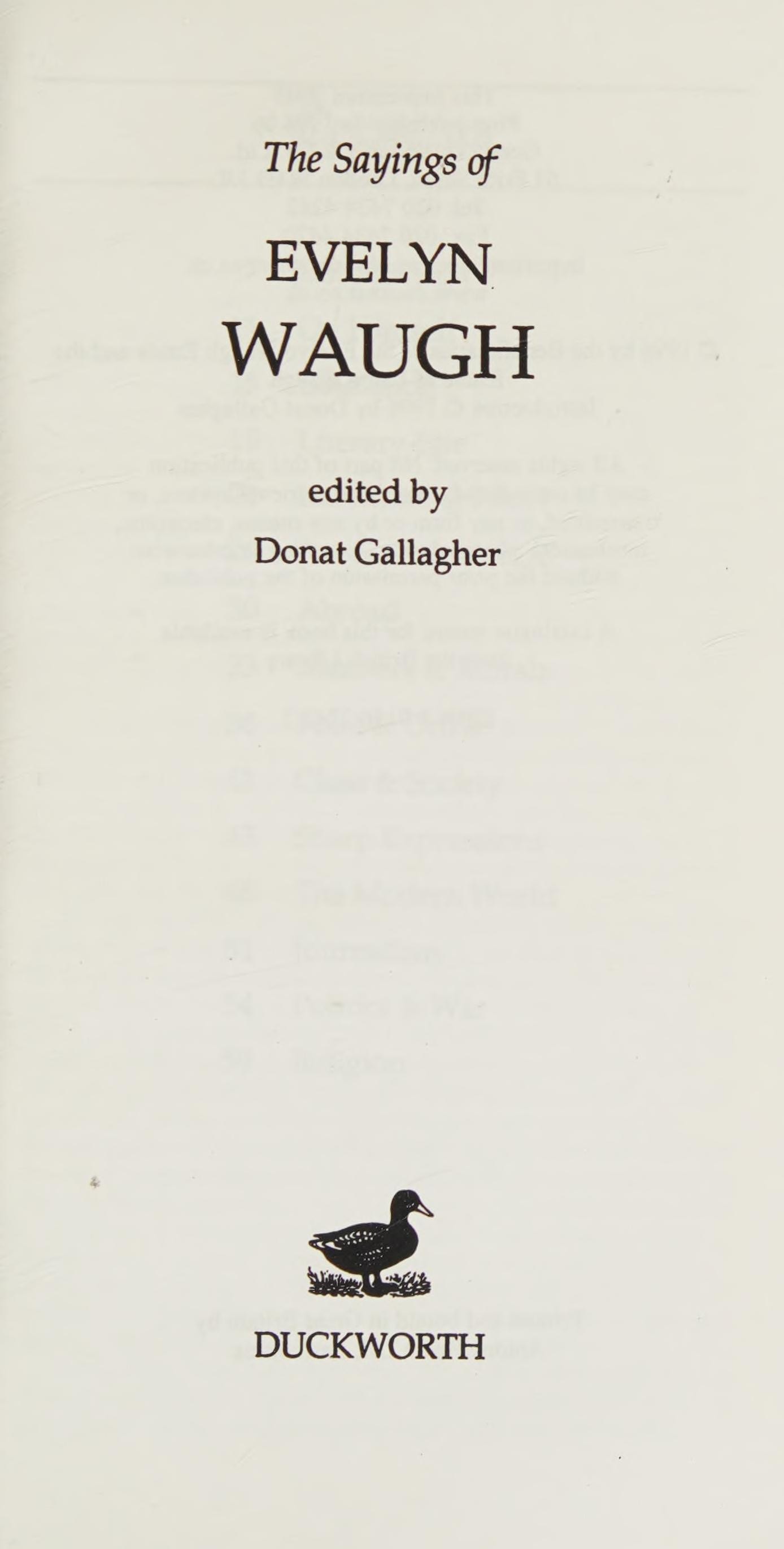 The Sayings of Evelyn Waugh