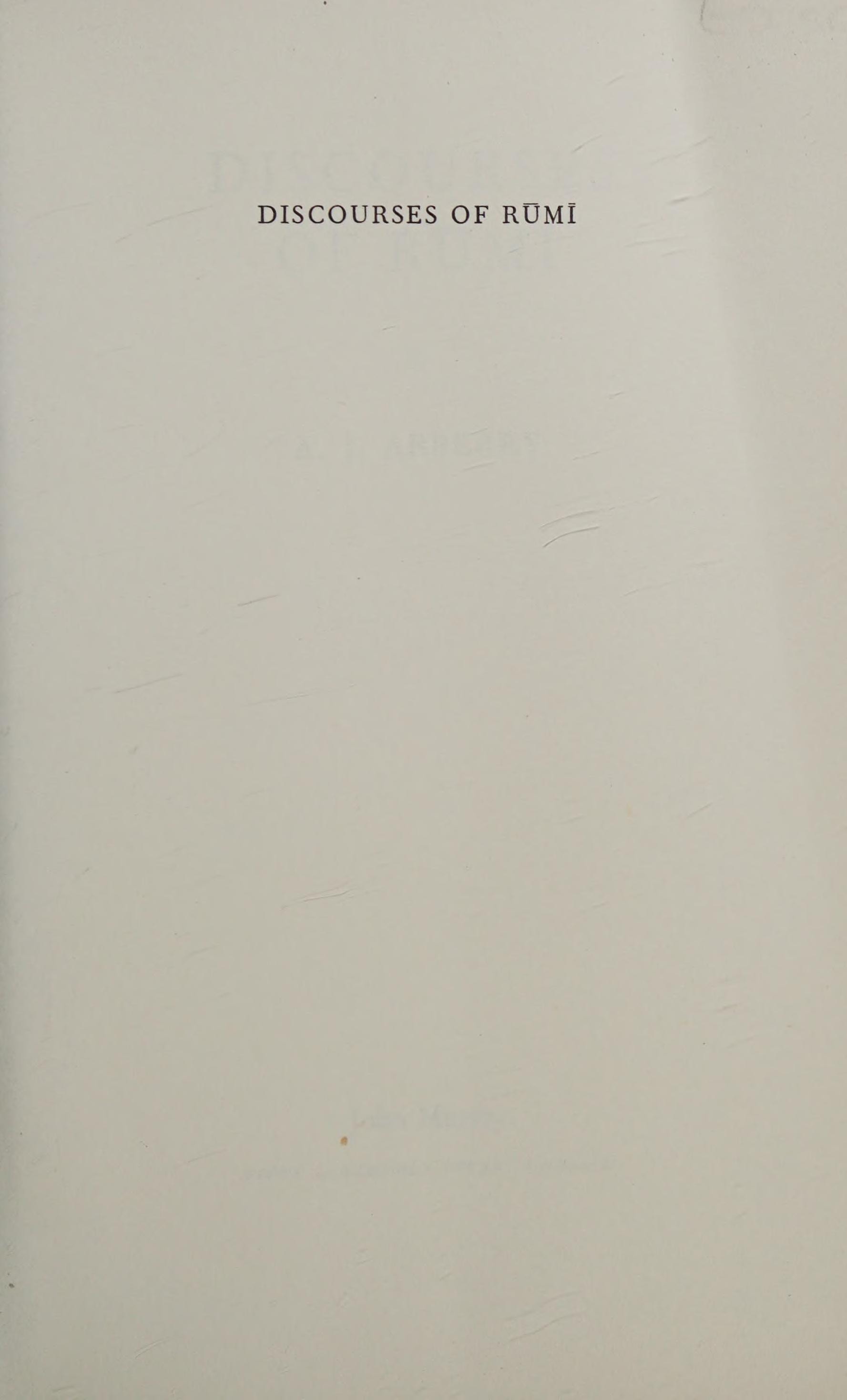 Discourses of Rūmī