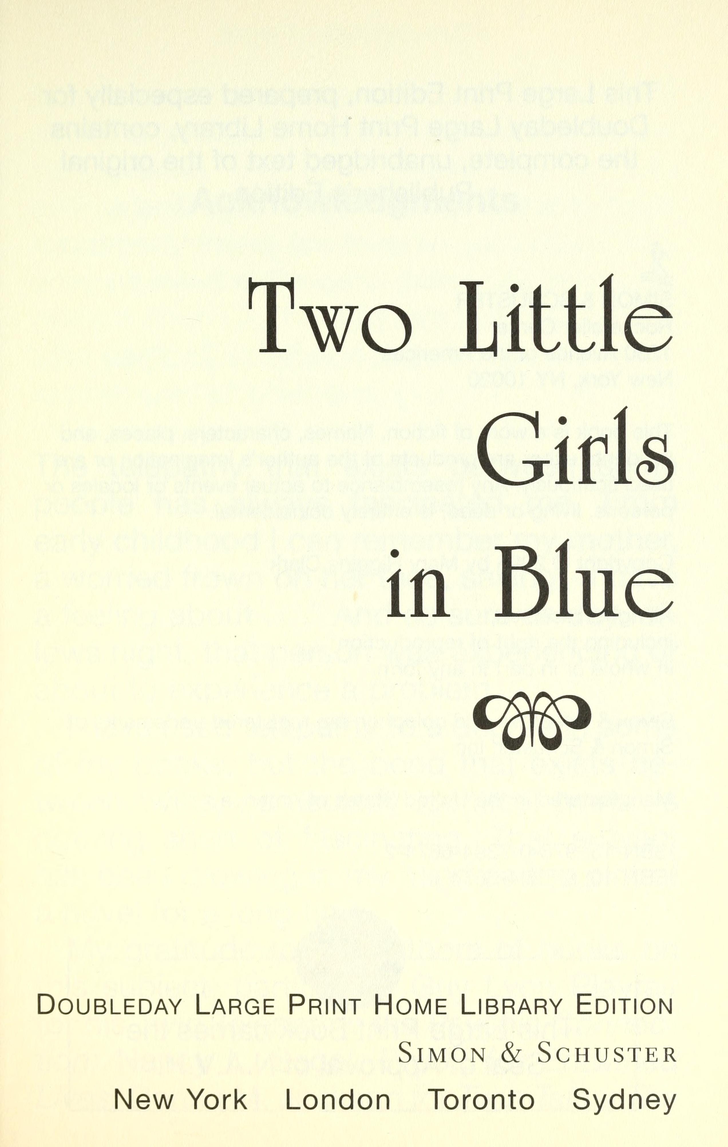 Two Little Girls in Blue
