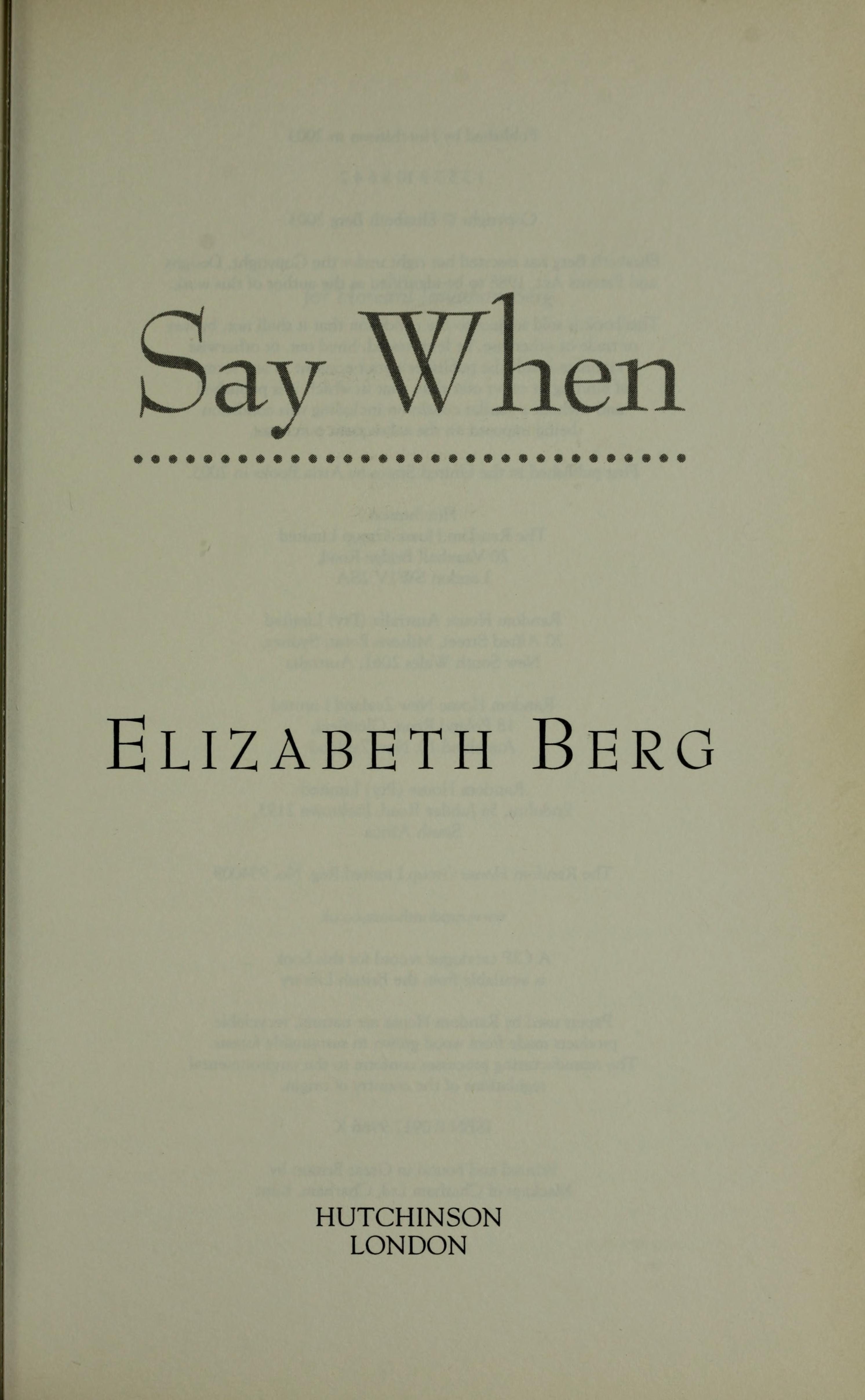 Say When