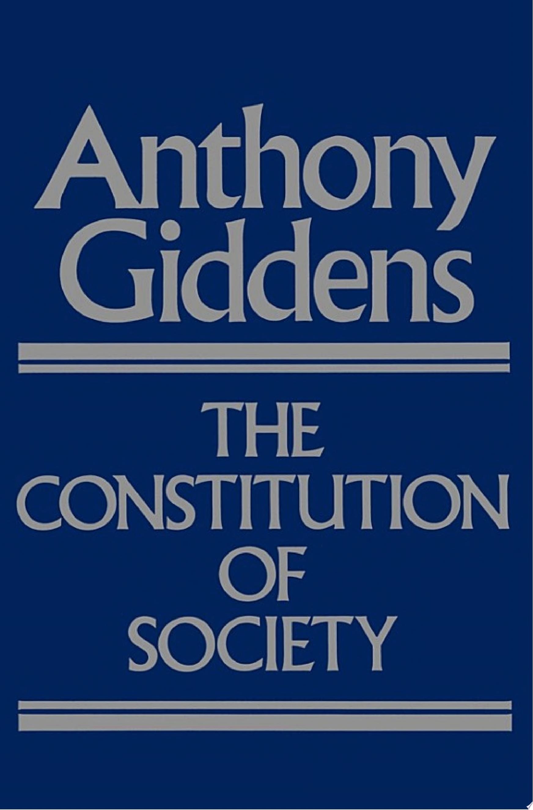 The Constitution of Society