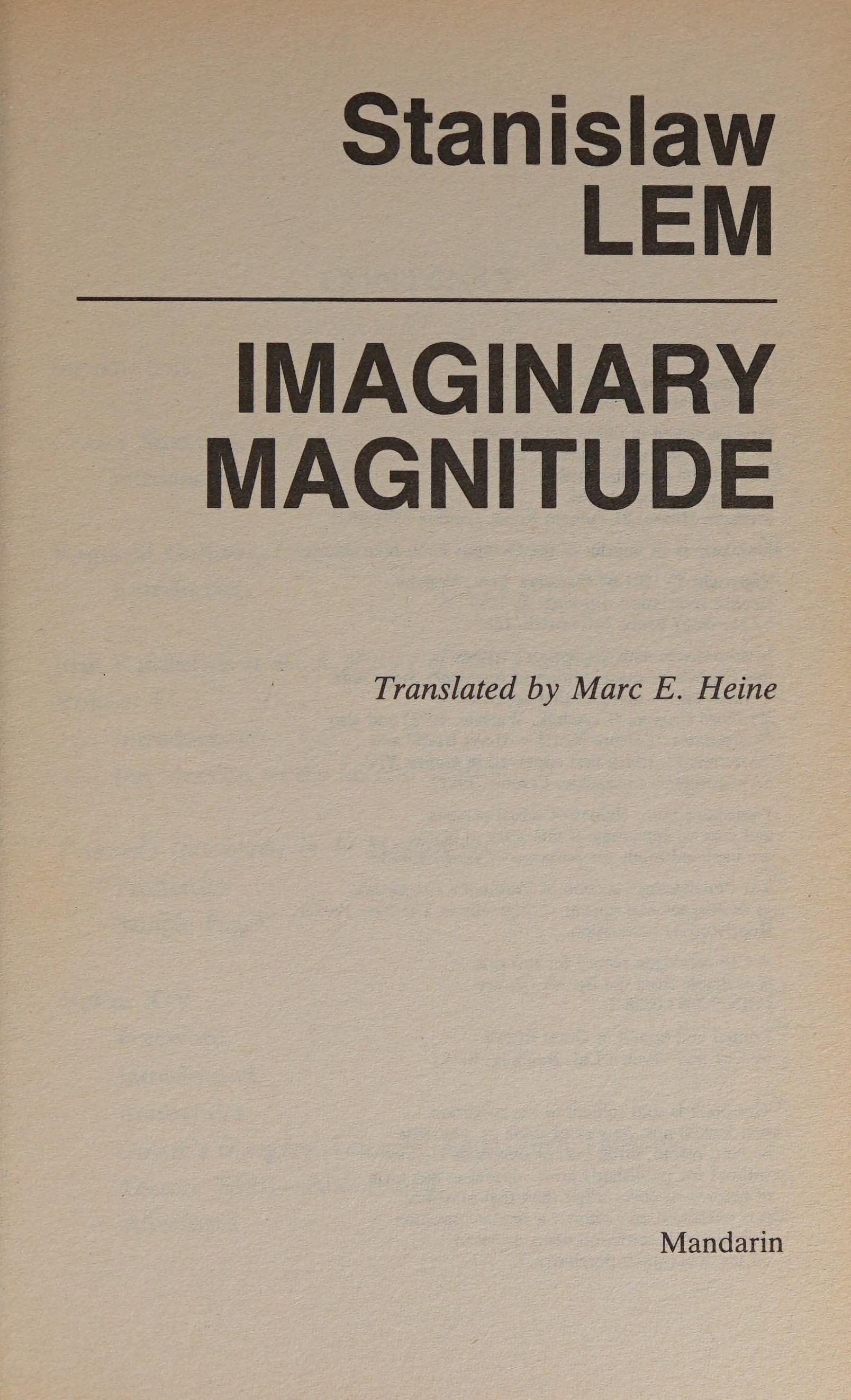 Imaginary Magnitude