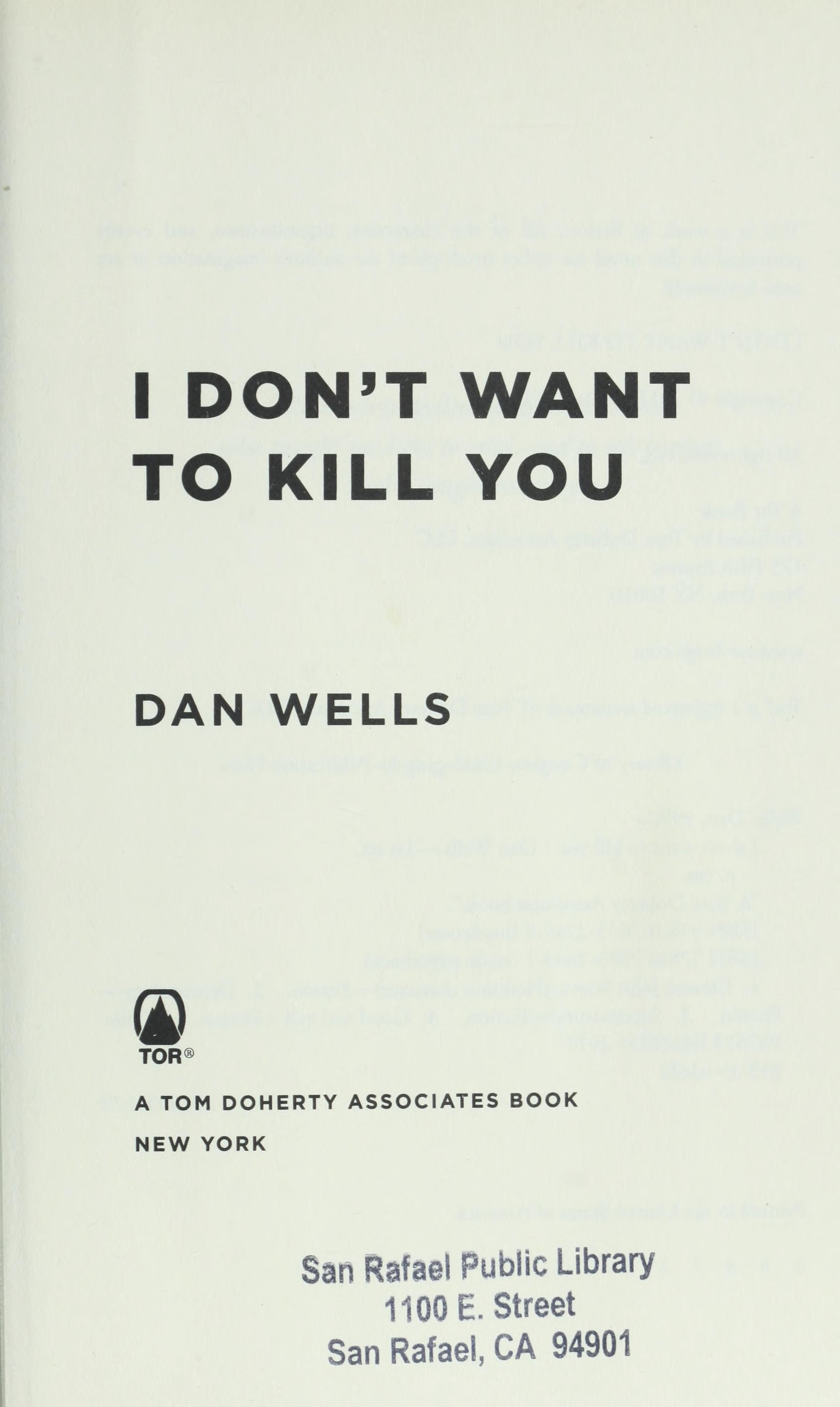 I Don't Want to Kill You