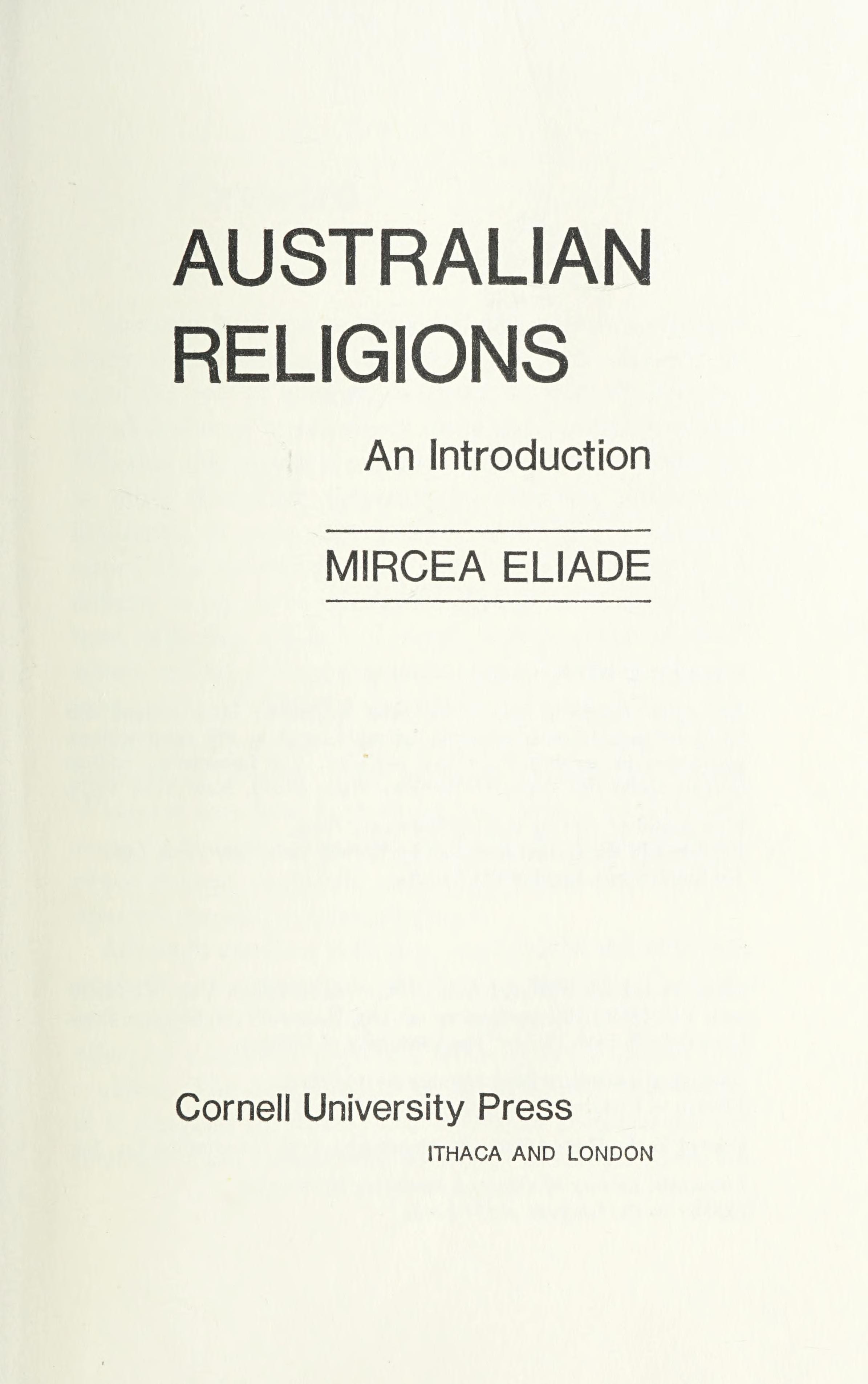Australian religions: an introduction