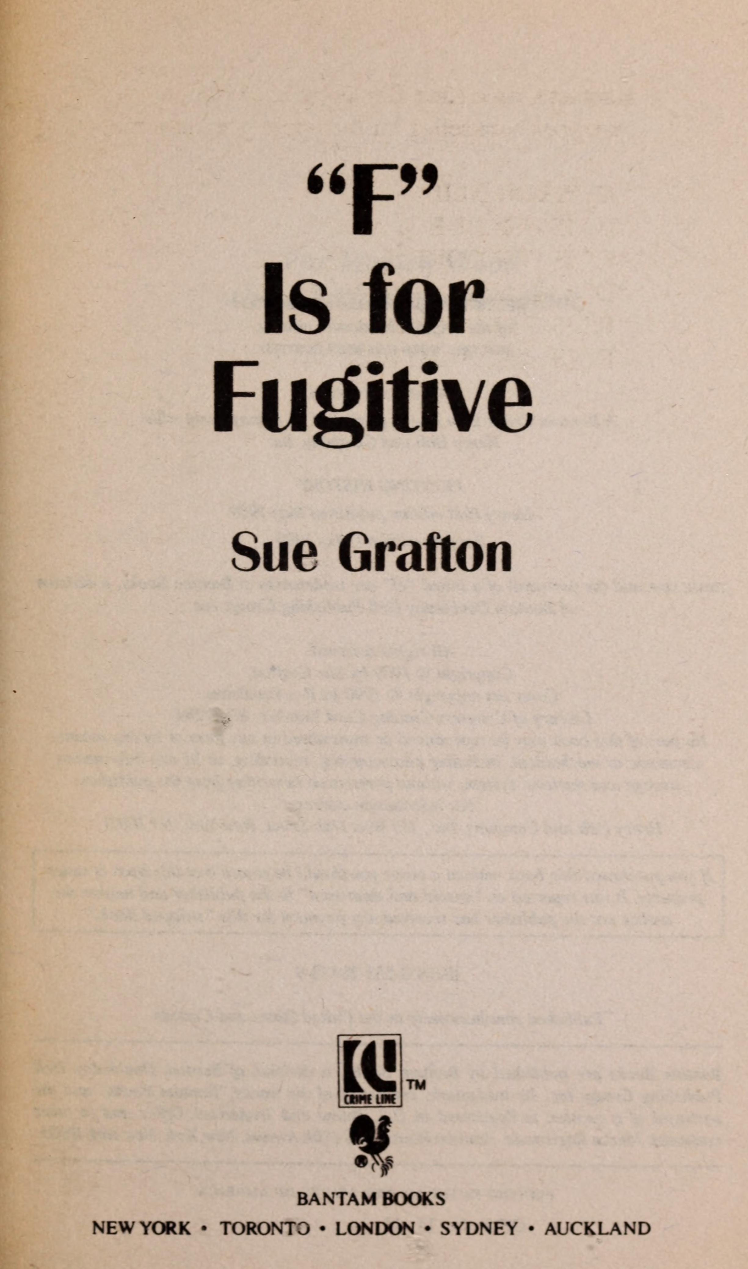 F Is for Fugitive