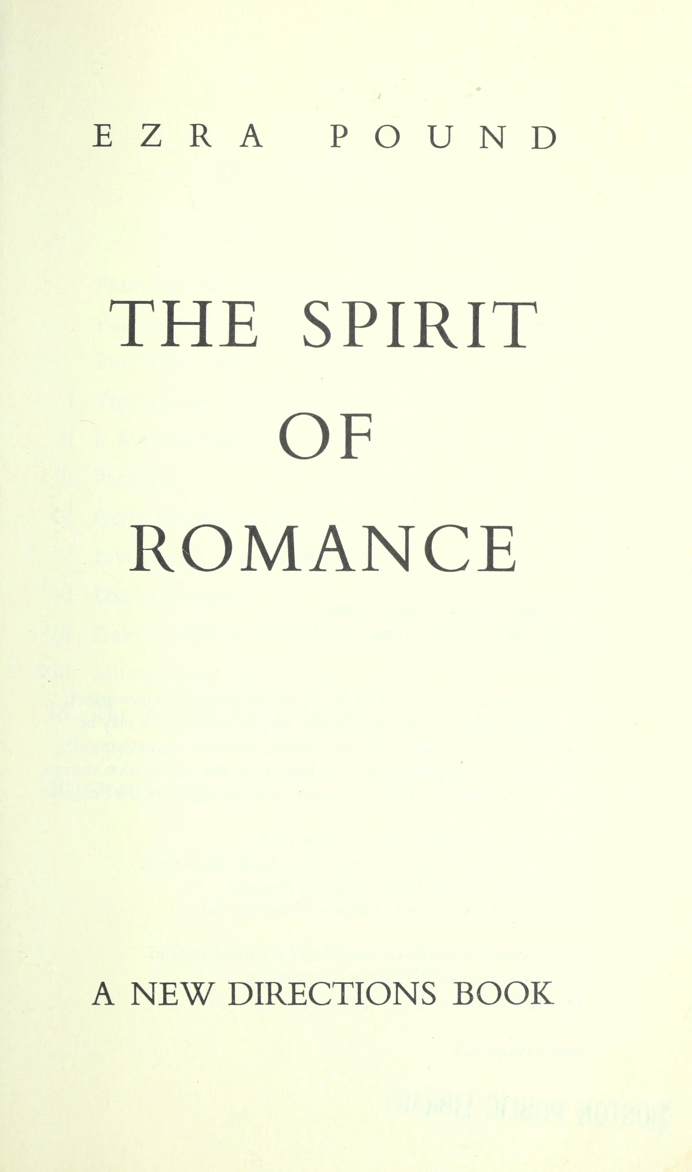The Spirit of Romance