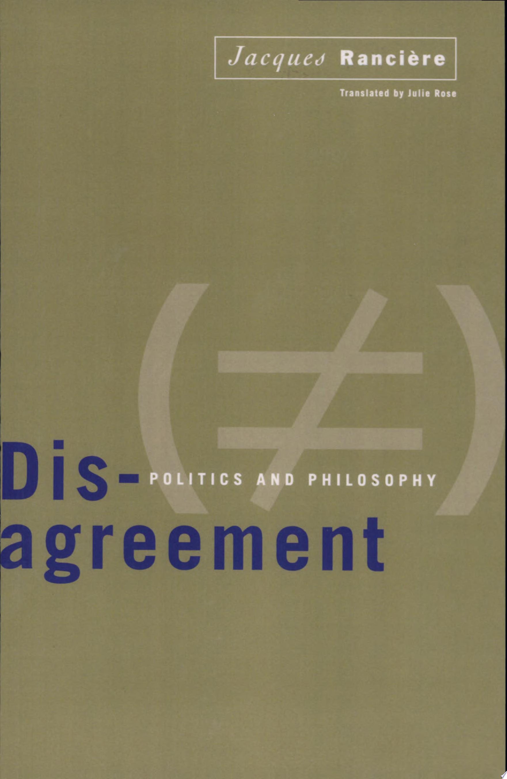 Disagreement Politics and Philosophy