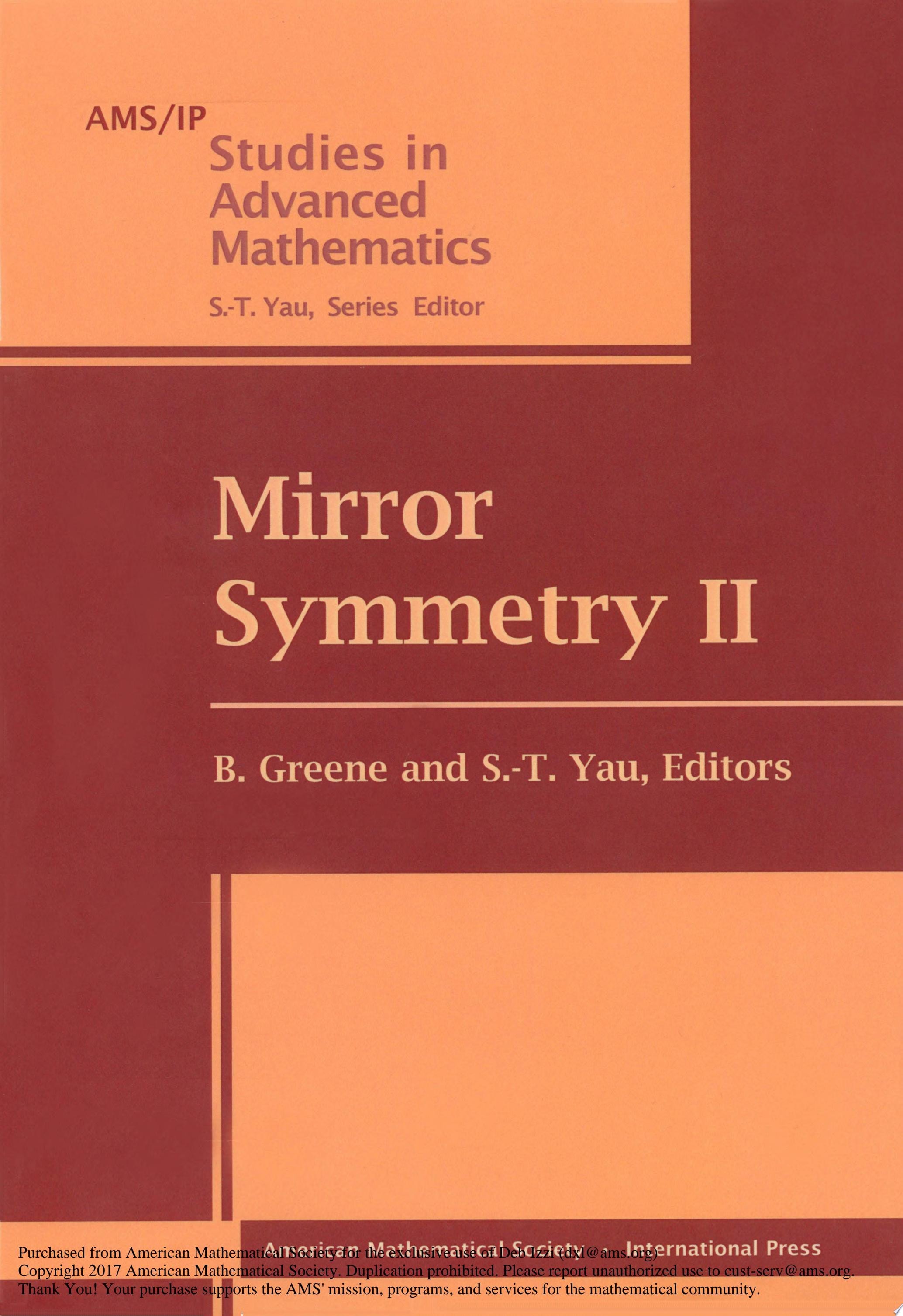 Mirror Symmetry II