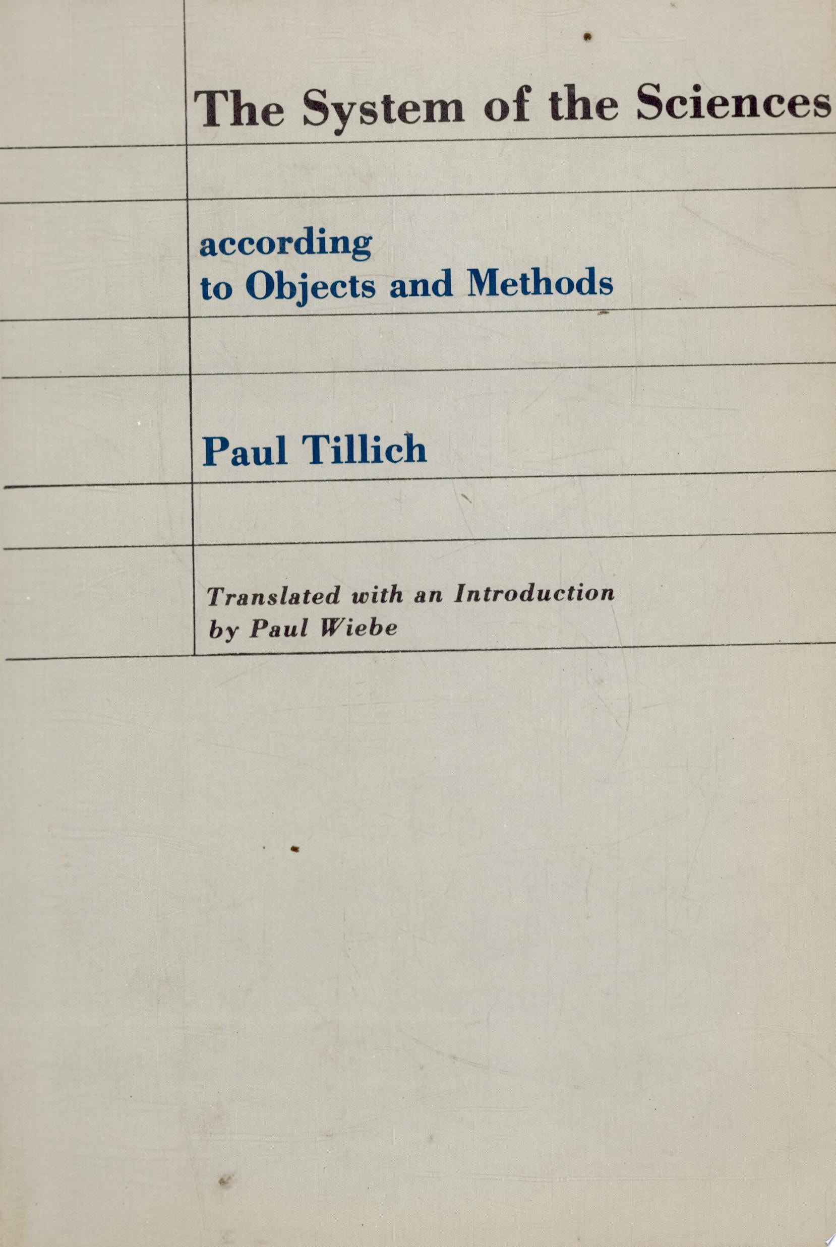 The System of the Sciences According to Objects and Methods