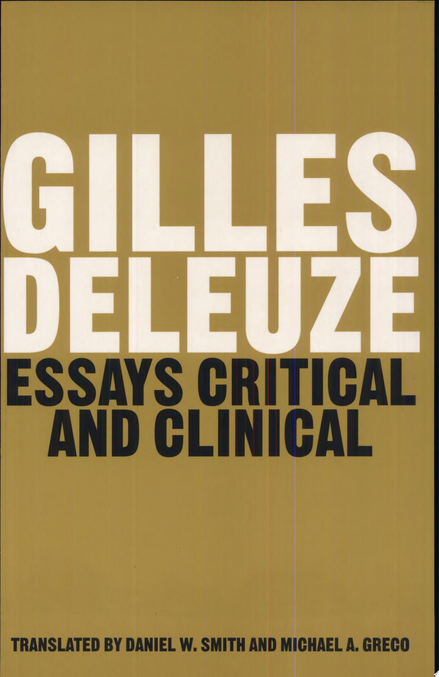 Essays Critical and Clinical