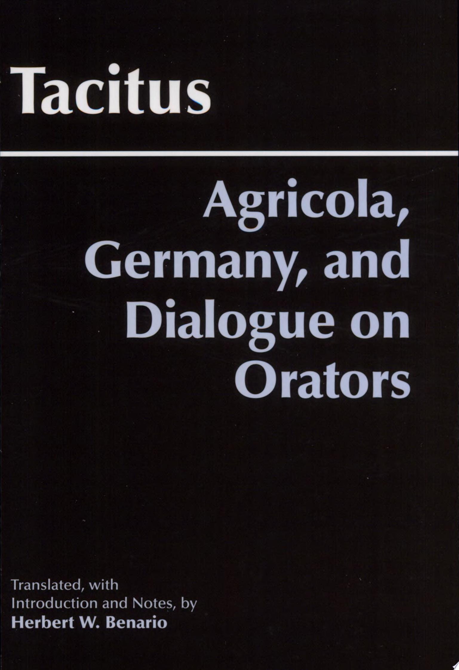 Agricola, Germany, and Dialogue on Orators