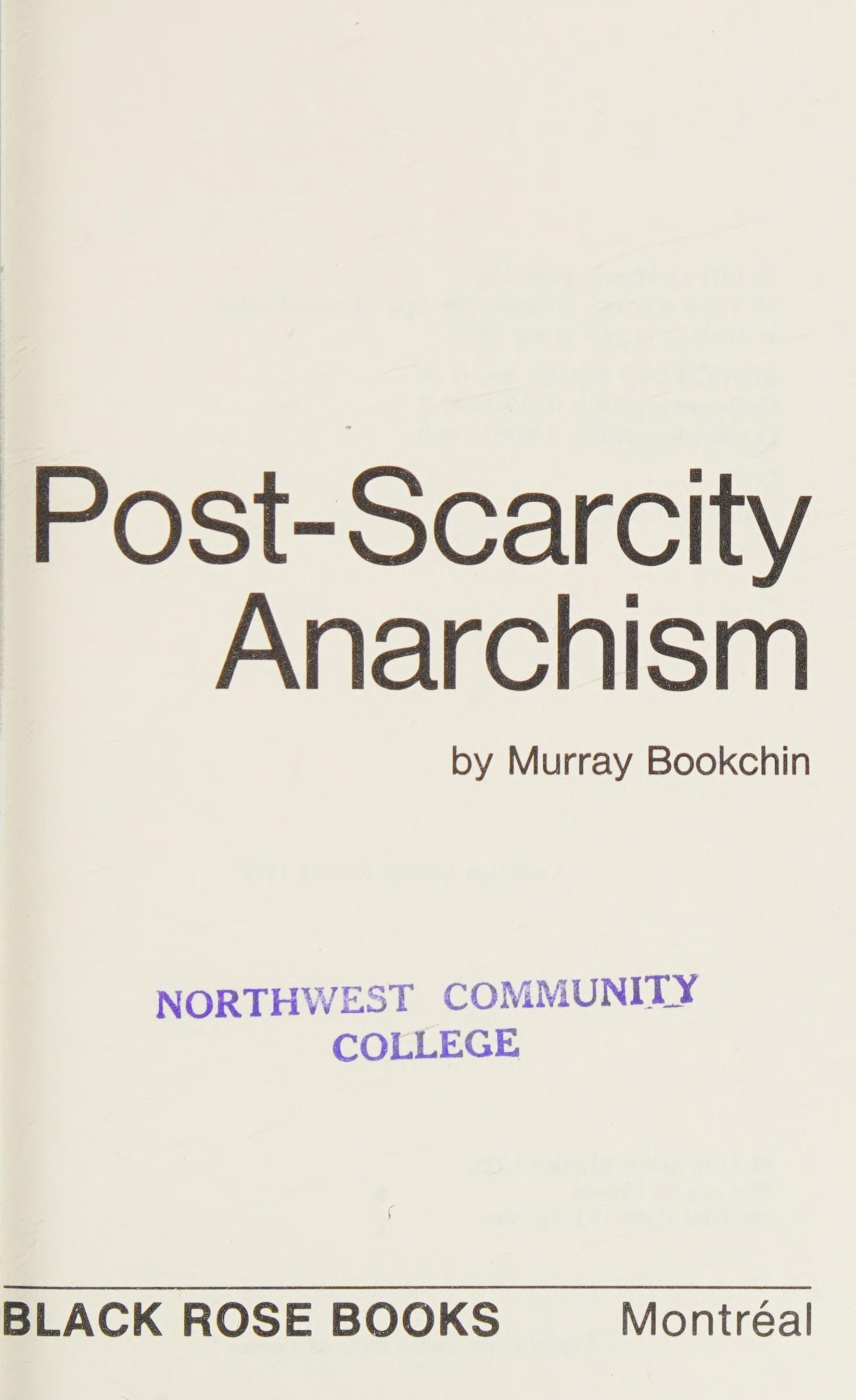 Post-scarcity Anarchism