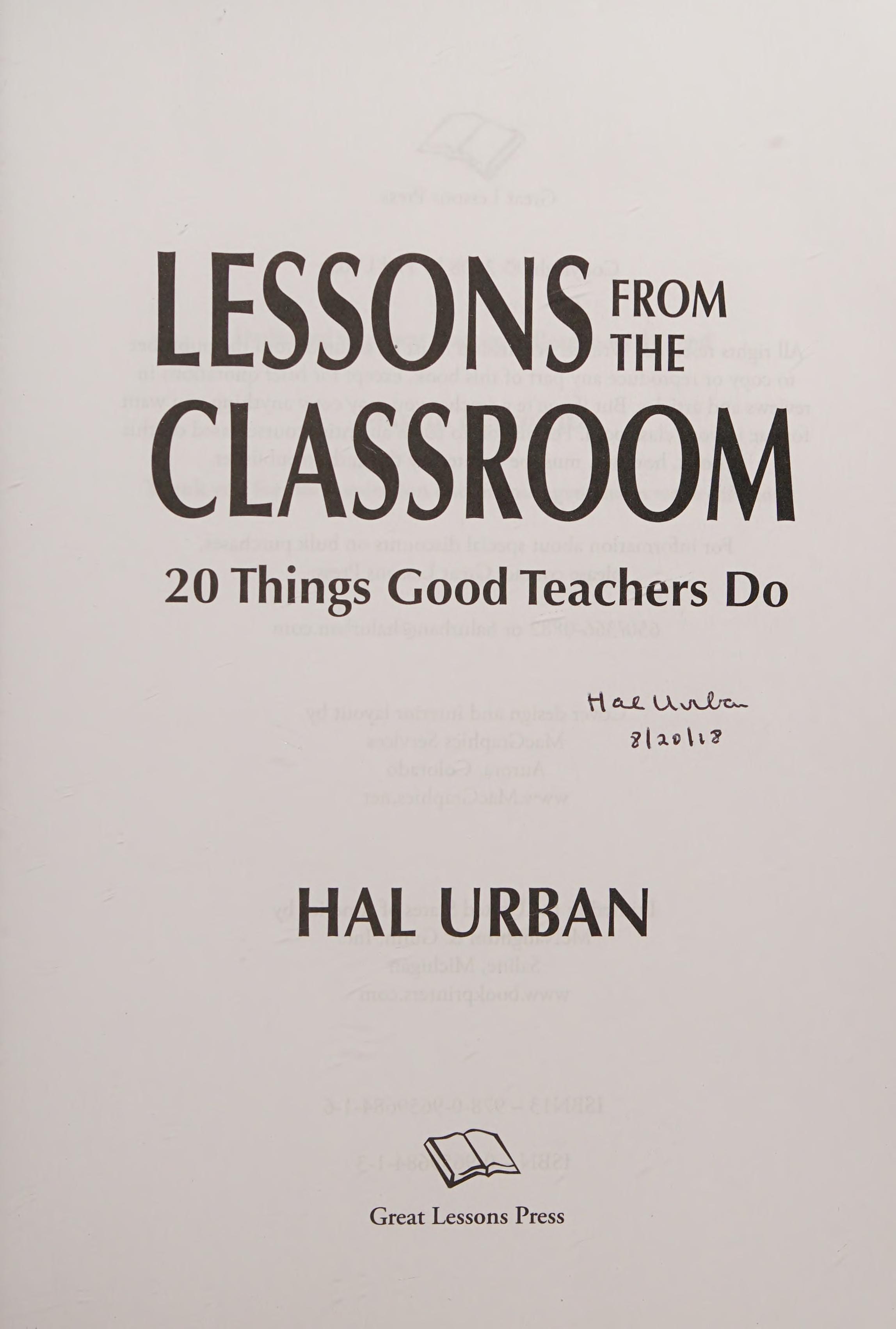 Lessons from the Classroom 20 Things Good Teachers Do