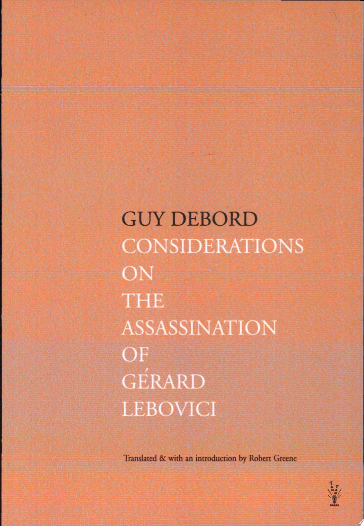 Considerations on the Assassination of Gérard Lebovici