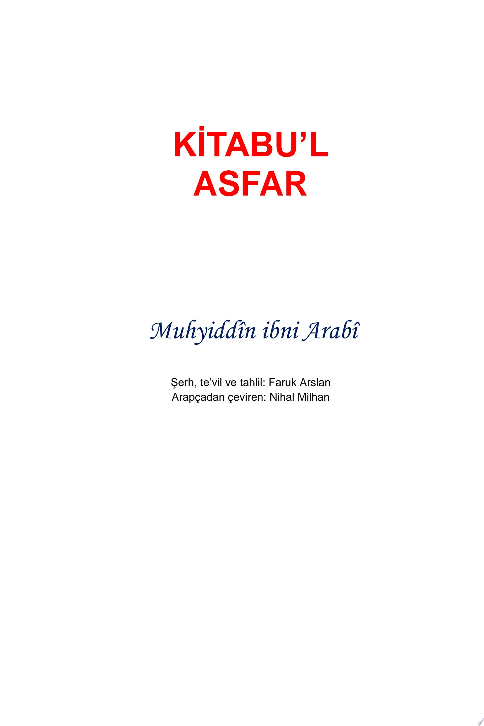 KİTABU'L ASFÂR