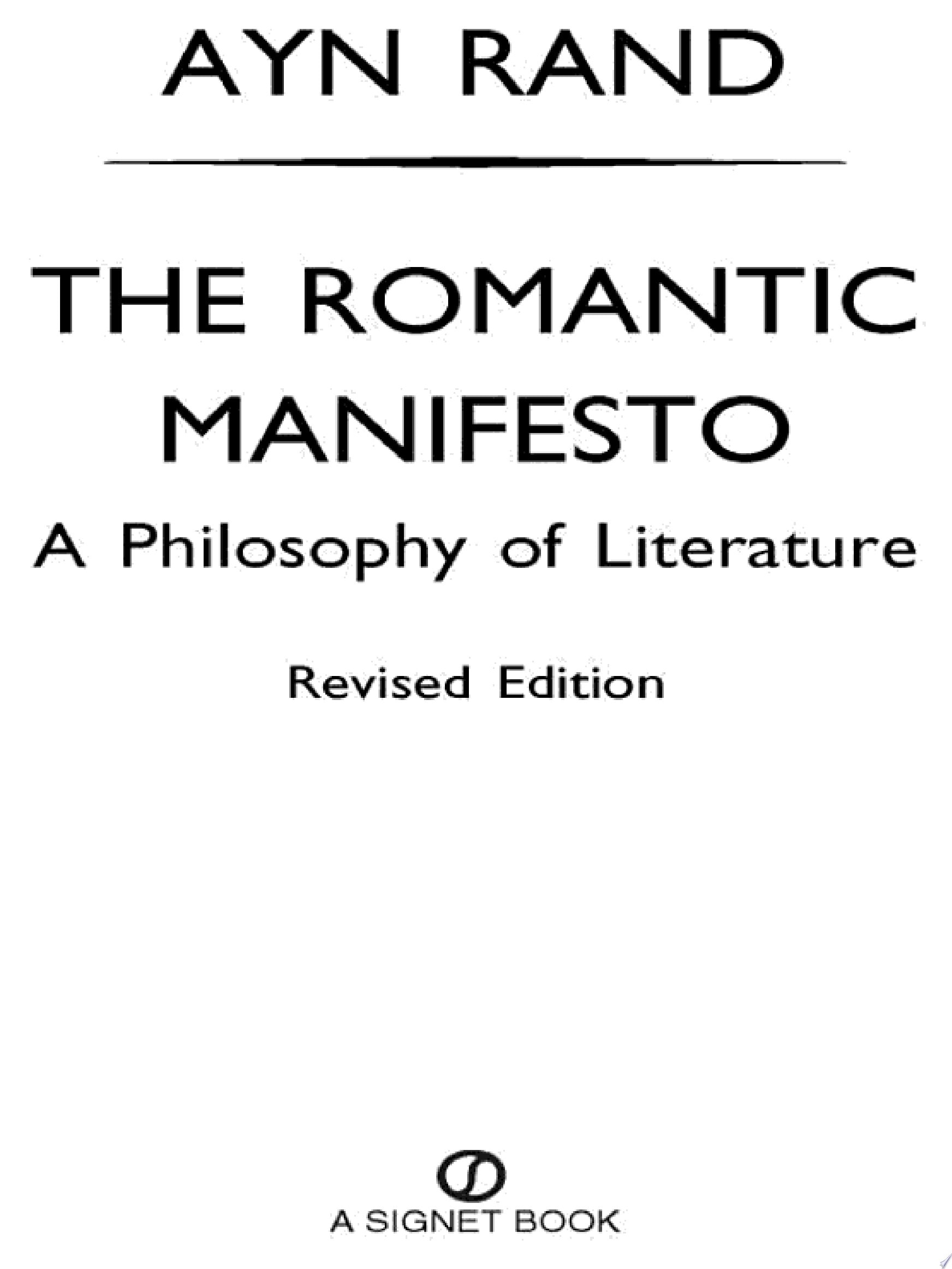 The Romantic Manifesto