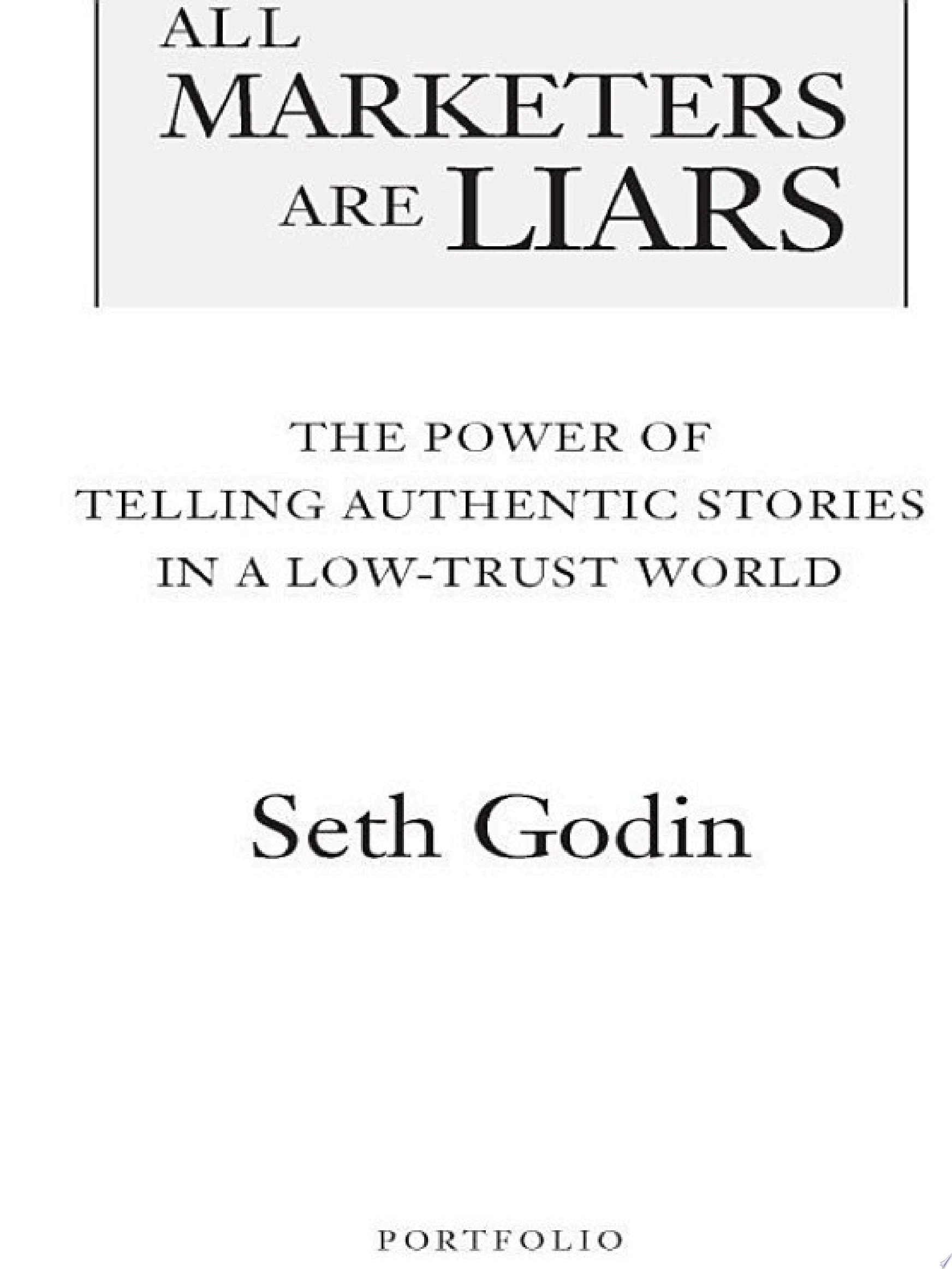All Marketers are Liars