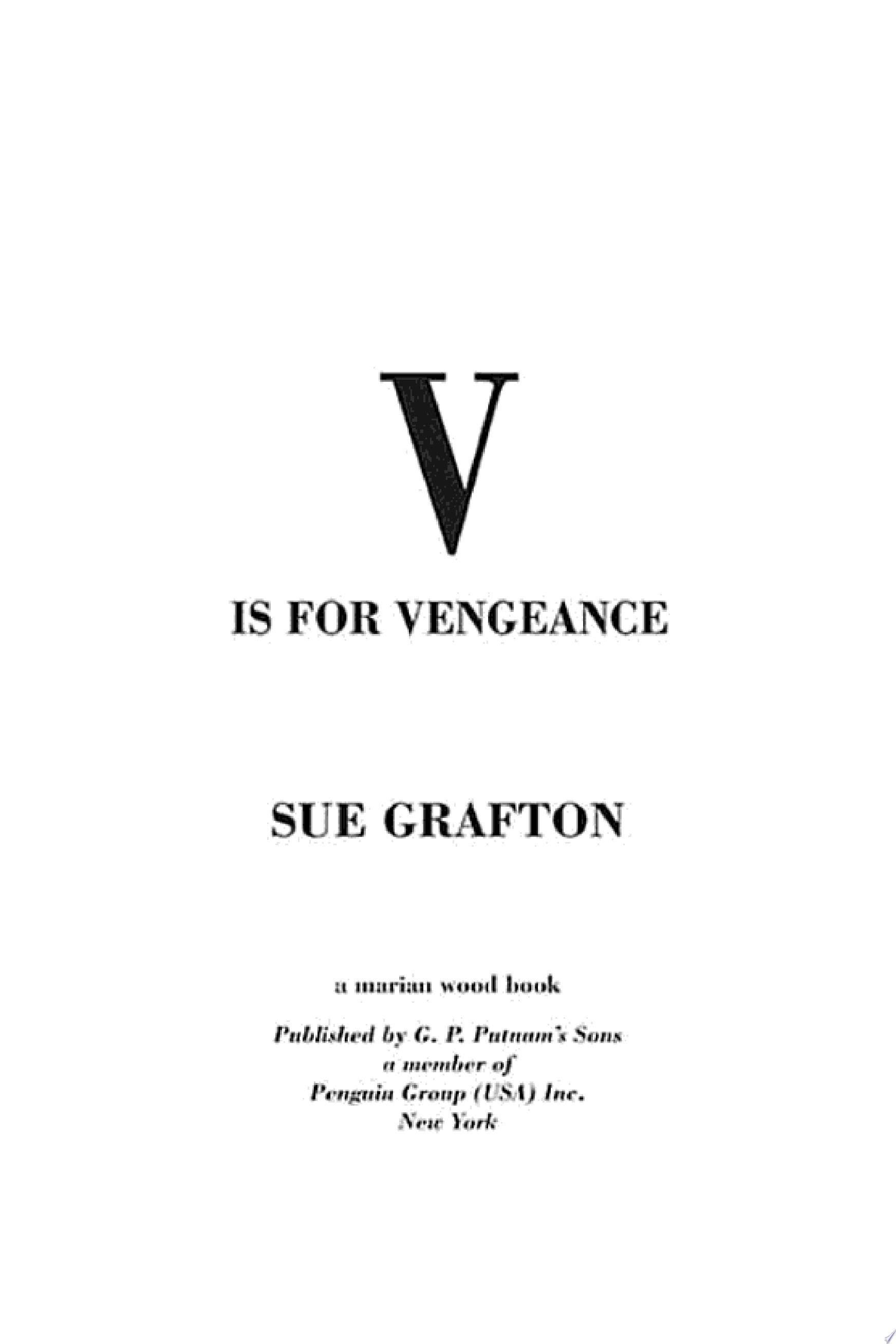 V is for Vengeance