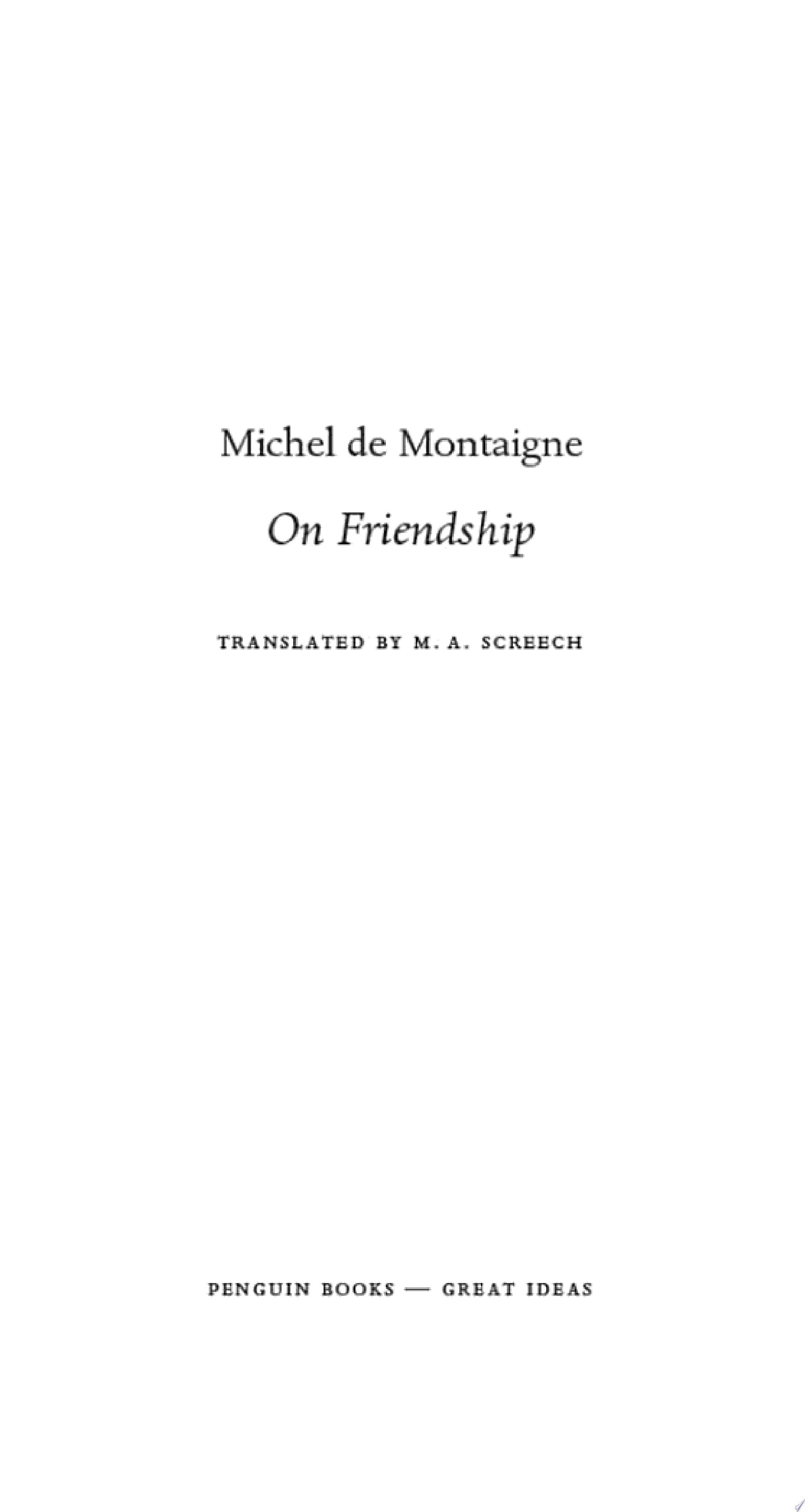 On Friendship