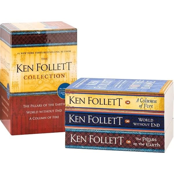 The Ken Follett Collection - Three Book, Boxed Set (With Bonus Book). "The Pillars of the Earth", "World Without End", "A Column of Fire", and "Notre Dame"